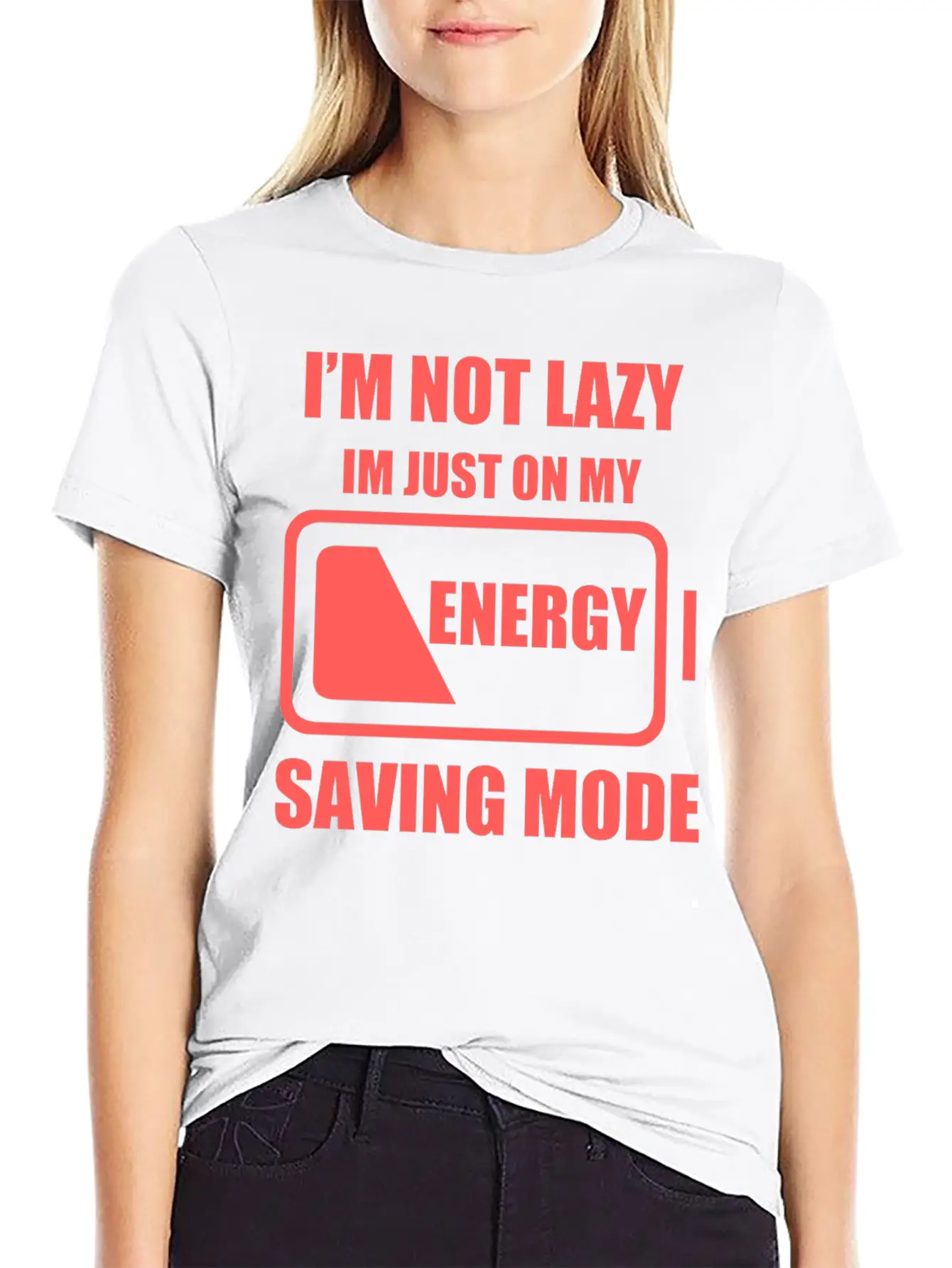 Lazy - My Energy Saving Mode Essential Cotton Tee For Daily Outfits ¨C Unisex Style