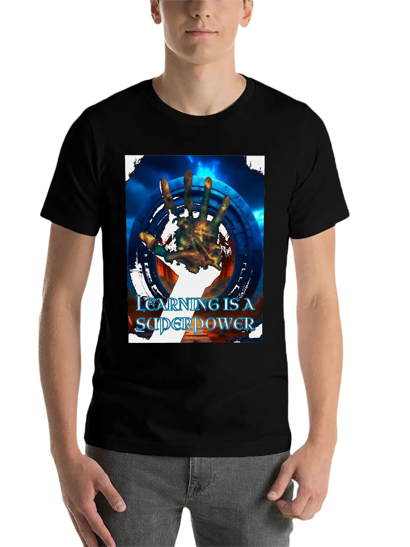 Learning Is A Superpower Poster Soft Cotton Short Sleeve Tee ¨C Unisex Wardrobe Staple