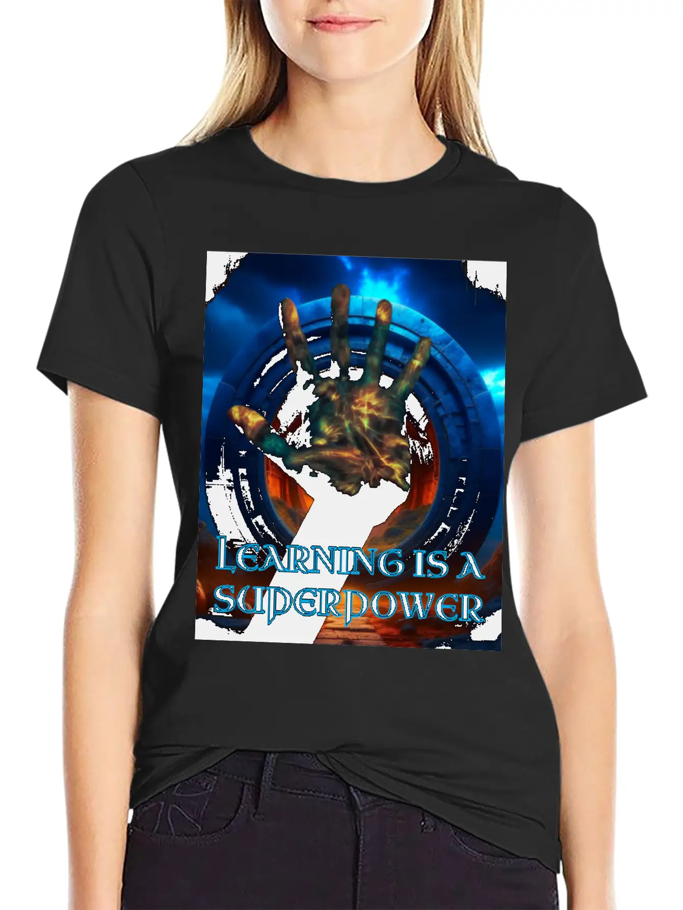 Learning Is A Superpower Poster Soft Cotton Short Sleeve Tee ¨C Unisex Wardrobe Staple
