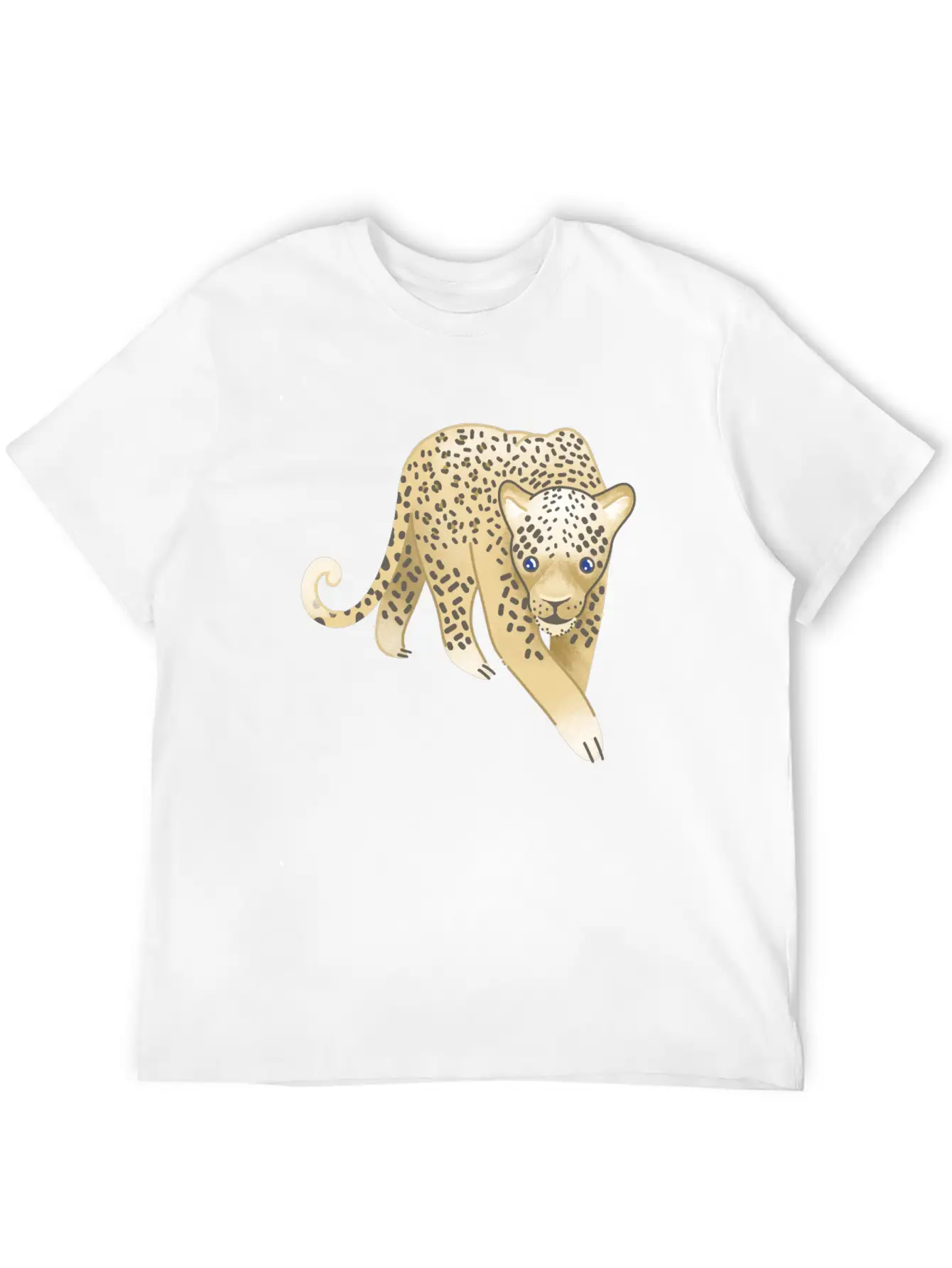 Leopard Walking Forward (Hand Drawn) Soft Cotton Short Sleeve Tee ¨C Unisex Wardrobe Staple
