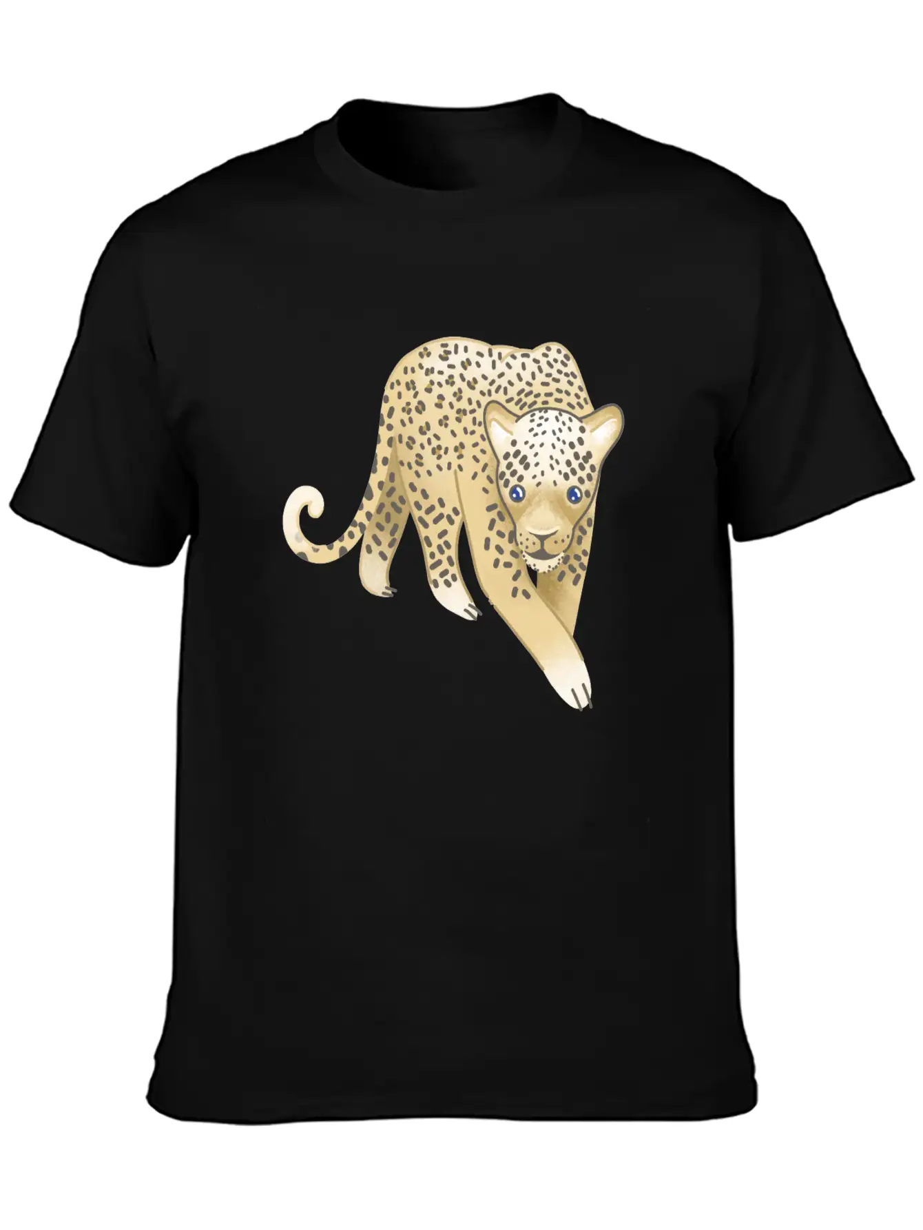 Leopard Walking Forward (Hand Drawn) Soft Cotton Short Sleeve Tee ¨C Unisex Wardrobe Staple
