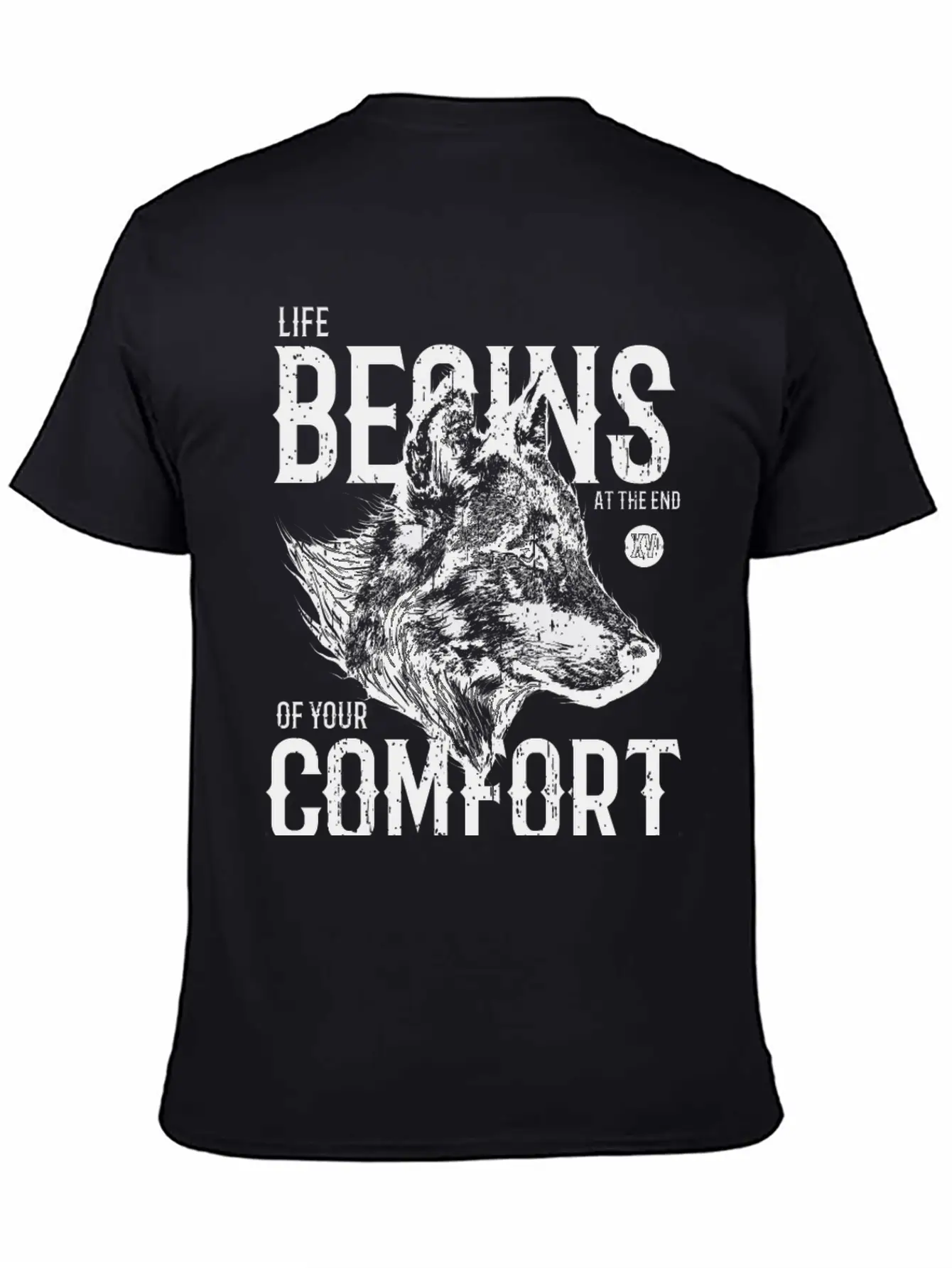 Life Begins At The End Of Your Comfort Zone: Wolf Basic Graphic T-Shirt ¨C Daily Comfort In Soft Cotton
