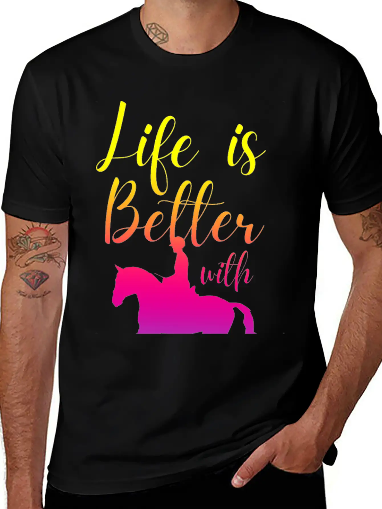 Life Is Better With Horses Basic Graphic T-Shirt ¨C Daily Comfort In Soft Cotton