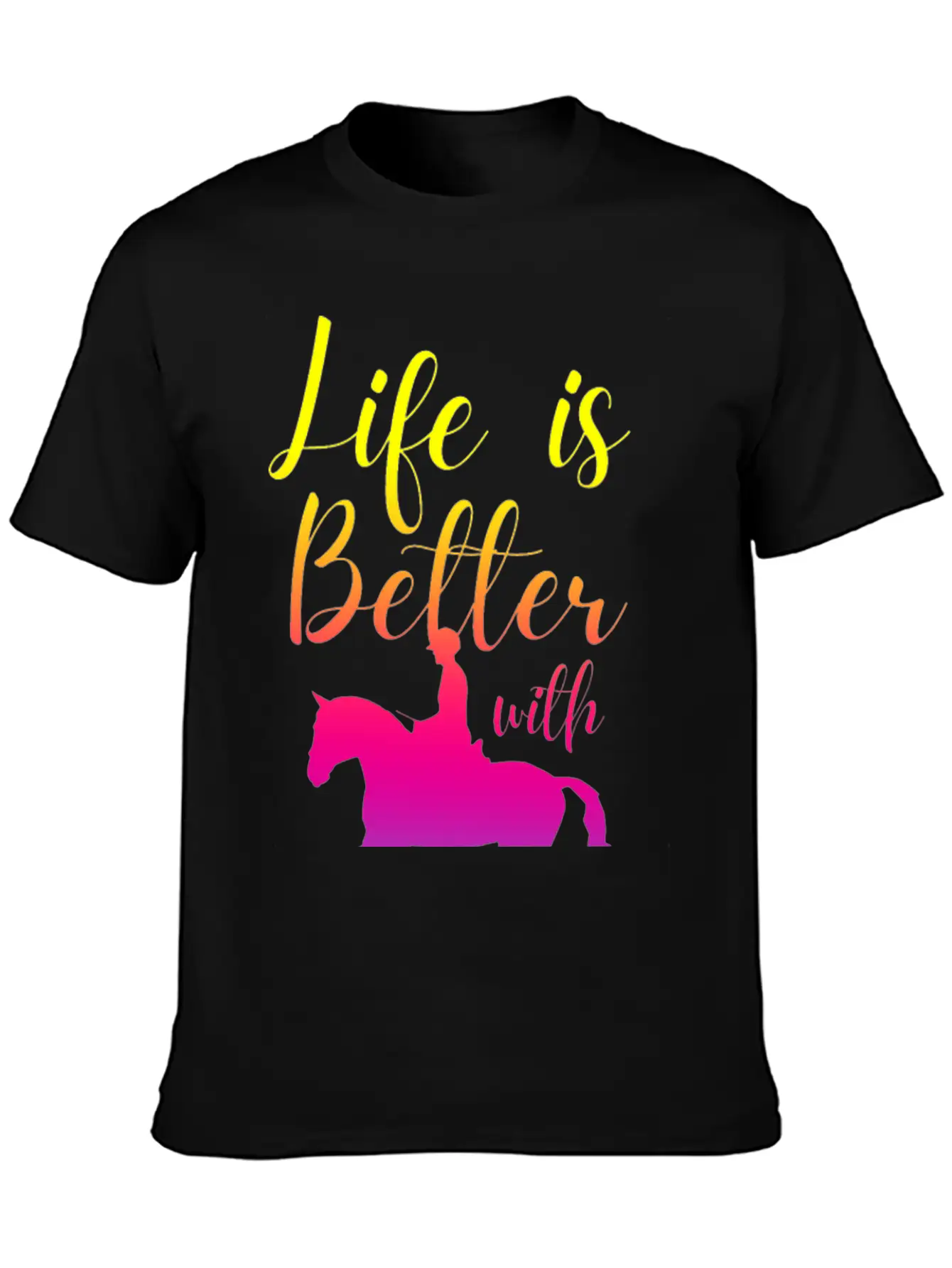 Life Is Better With Horses Basic Graphic T-Shirt ¨C Daily Comfort In Soft Cotton