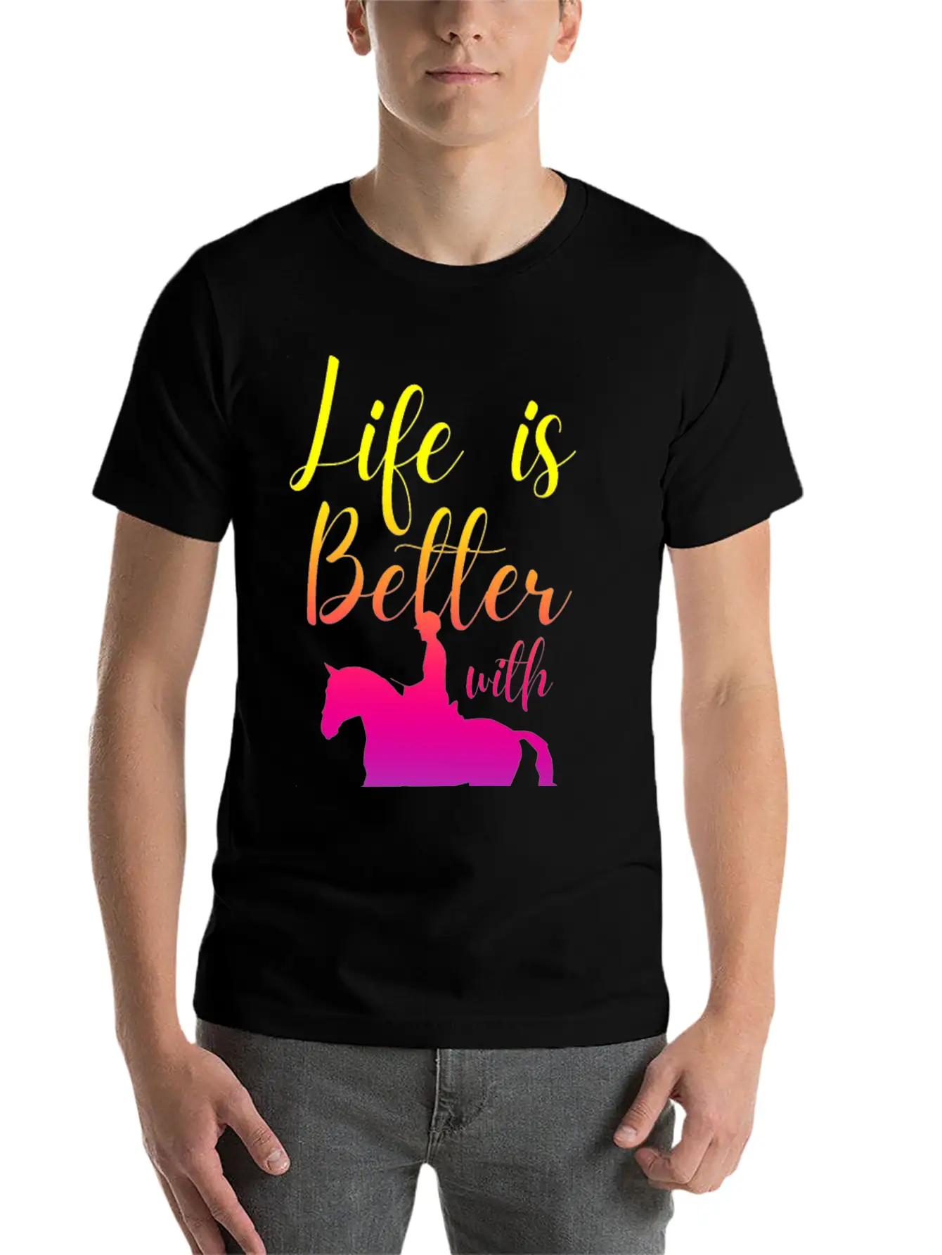 Life Is Better With Horses Basic Graphic T-Shirt ¨C Daily Comfort In Soft Cotton