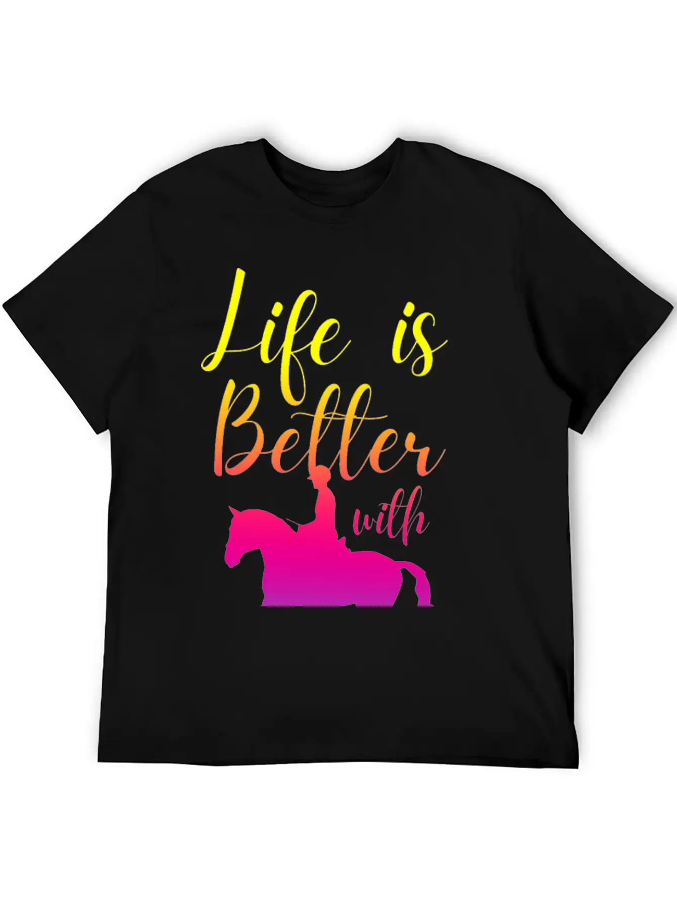 Life Is Better With Horses Basic Graphic T-Shirt ¨C Daily Comfort In Soft Cotton
