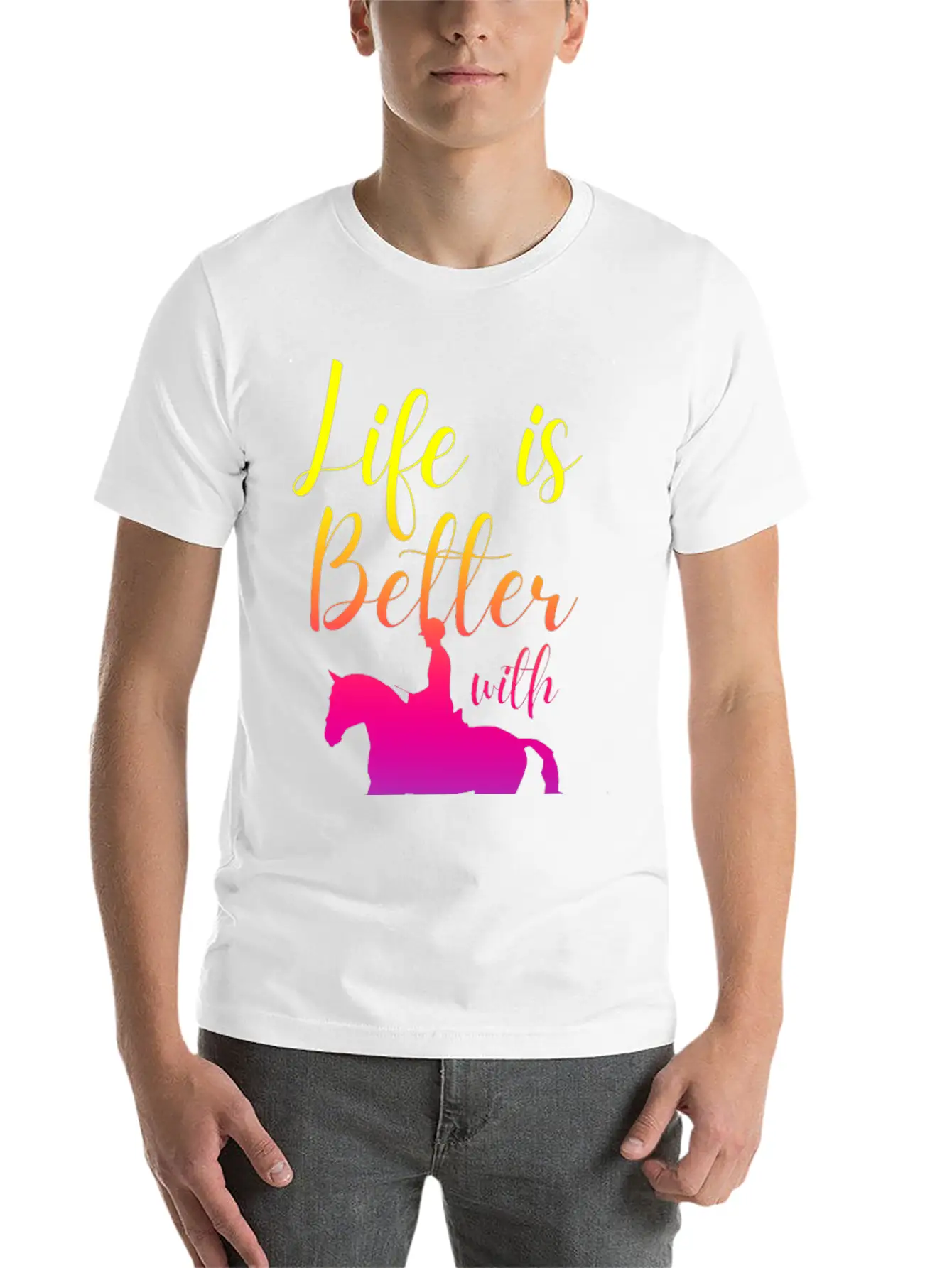 Life Is Better With Horses Basic Graphic T-Shirt ¨C Daily Comfort In Soft Cotton