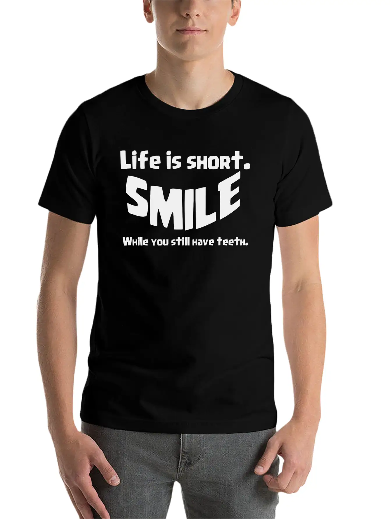 Life Short Smile Advice Wisdom Soft Cotton Short Sleeve Tee ¨C Unisex Wardrobe Staple