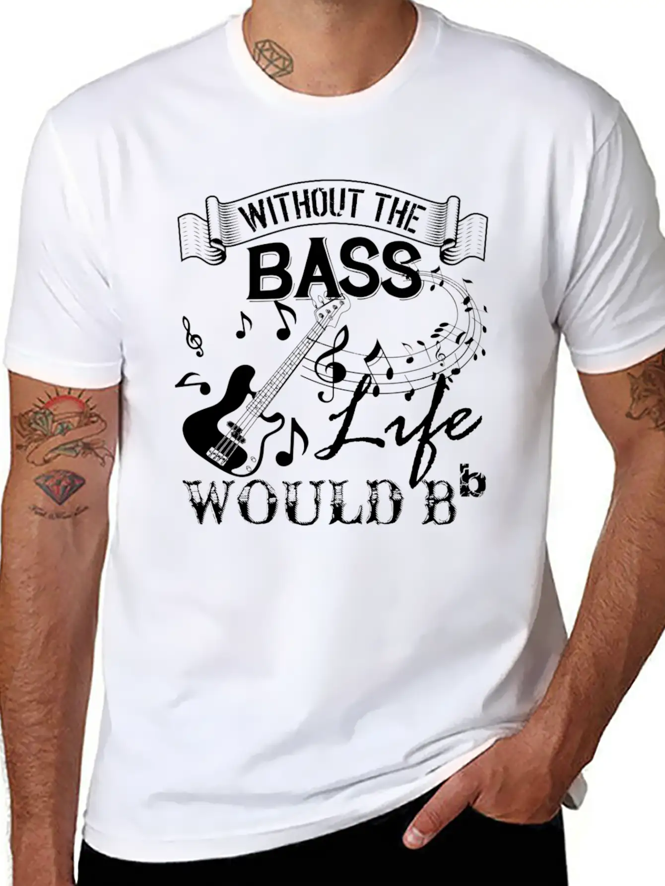Life Without Bass Shirt Basic Graphic T-Shirt ¨C Daily Comfort In Soft Cotton