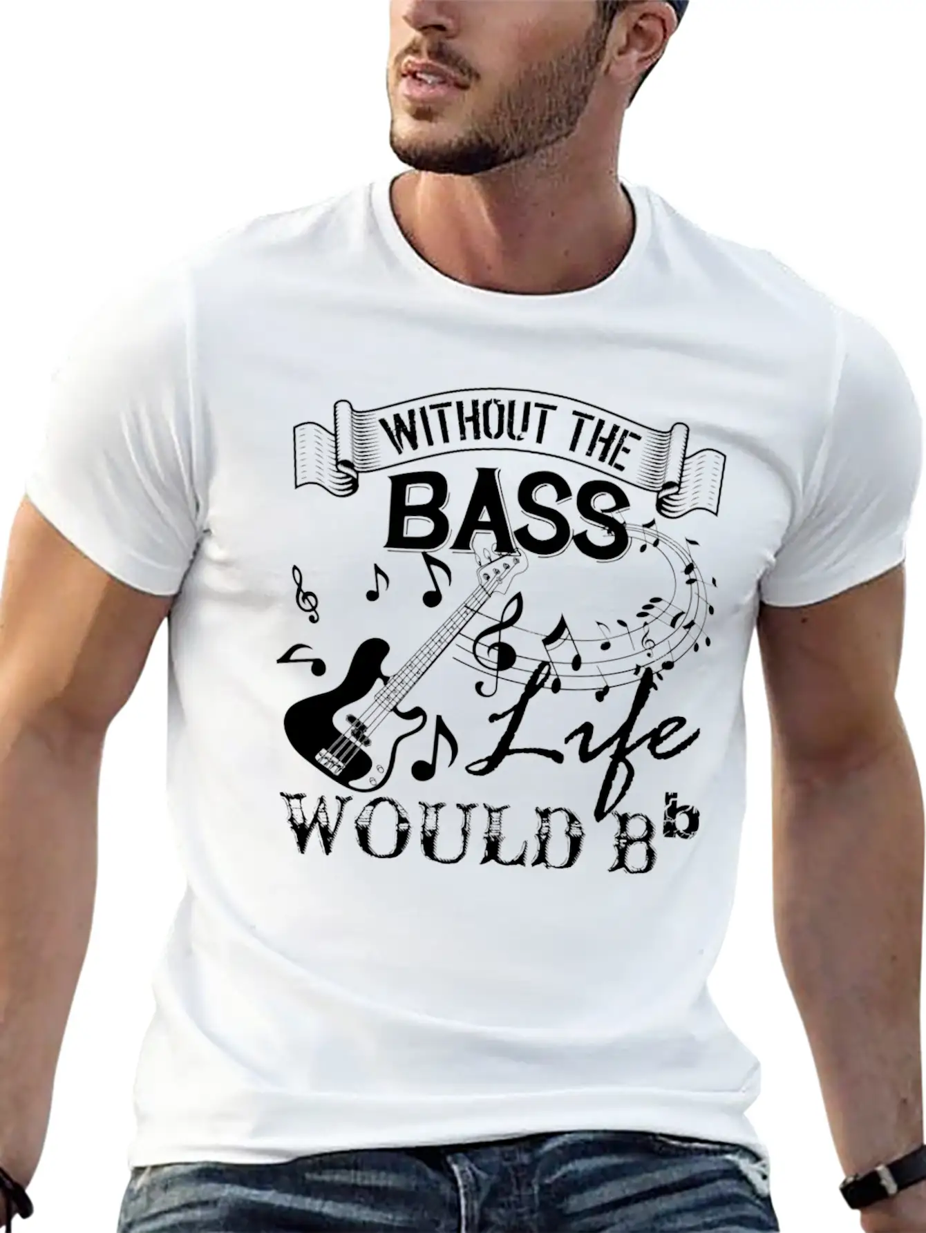 Life Without Bass Shirt Basic Graphic T-Shirt ¨C Daily Comfort In Soft Cotton