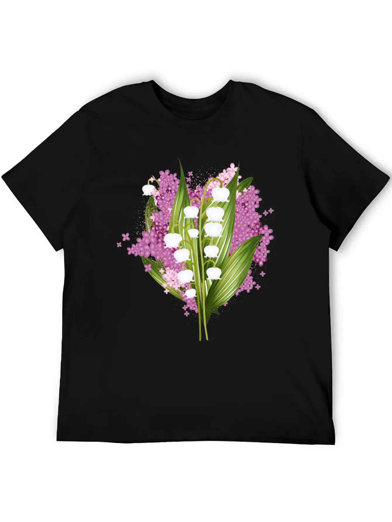 Lily Of The Valley And Lilac Bouquet Basic Graphic T-Shirt ¨C Daily Comfort In Soft Cotton