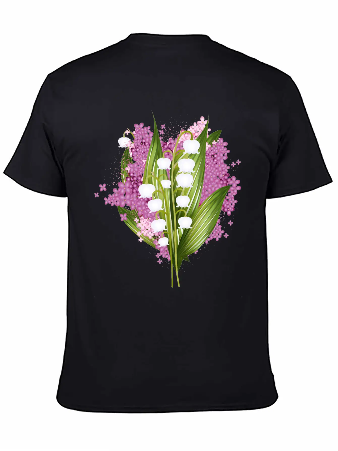 Lily Of The Valley And Lilac Bouquet Basic Graphic T-Shirt ¨C Daily Comfort In Soft Cotton