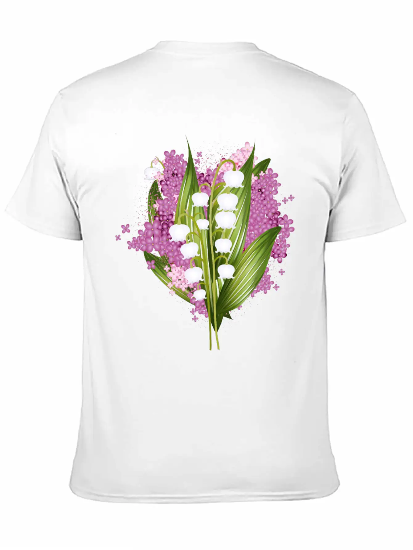 Lily Of The Valley And Lilac Bouquet Basic Graphic T-Shirt ¨C Daily Comfort In Soft Cotton