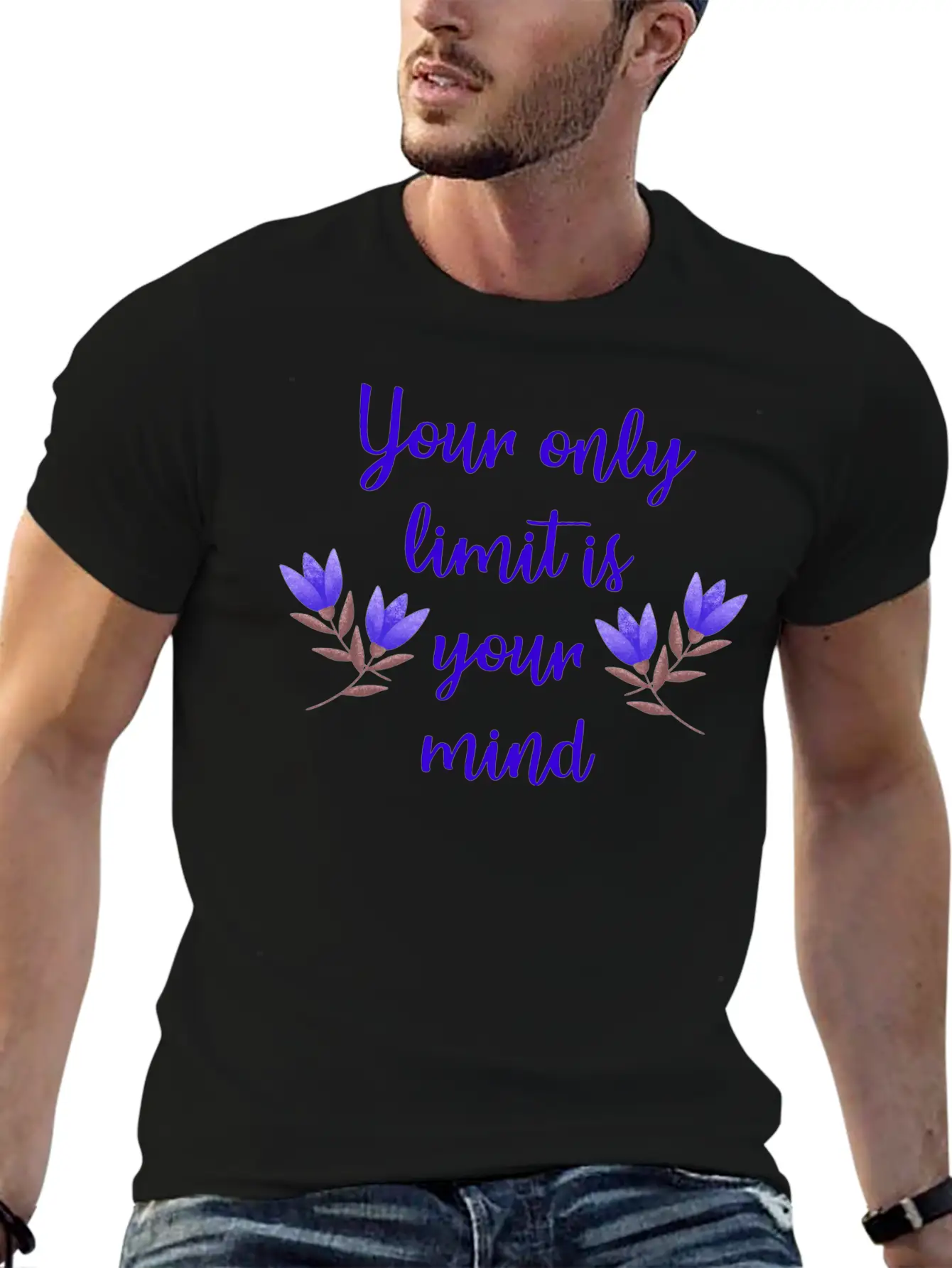 Limit Is Your Mind Inspirational Quote Inner Peace Essential Cotton Tee For Daily Outfits ¨C Unisex Style