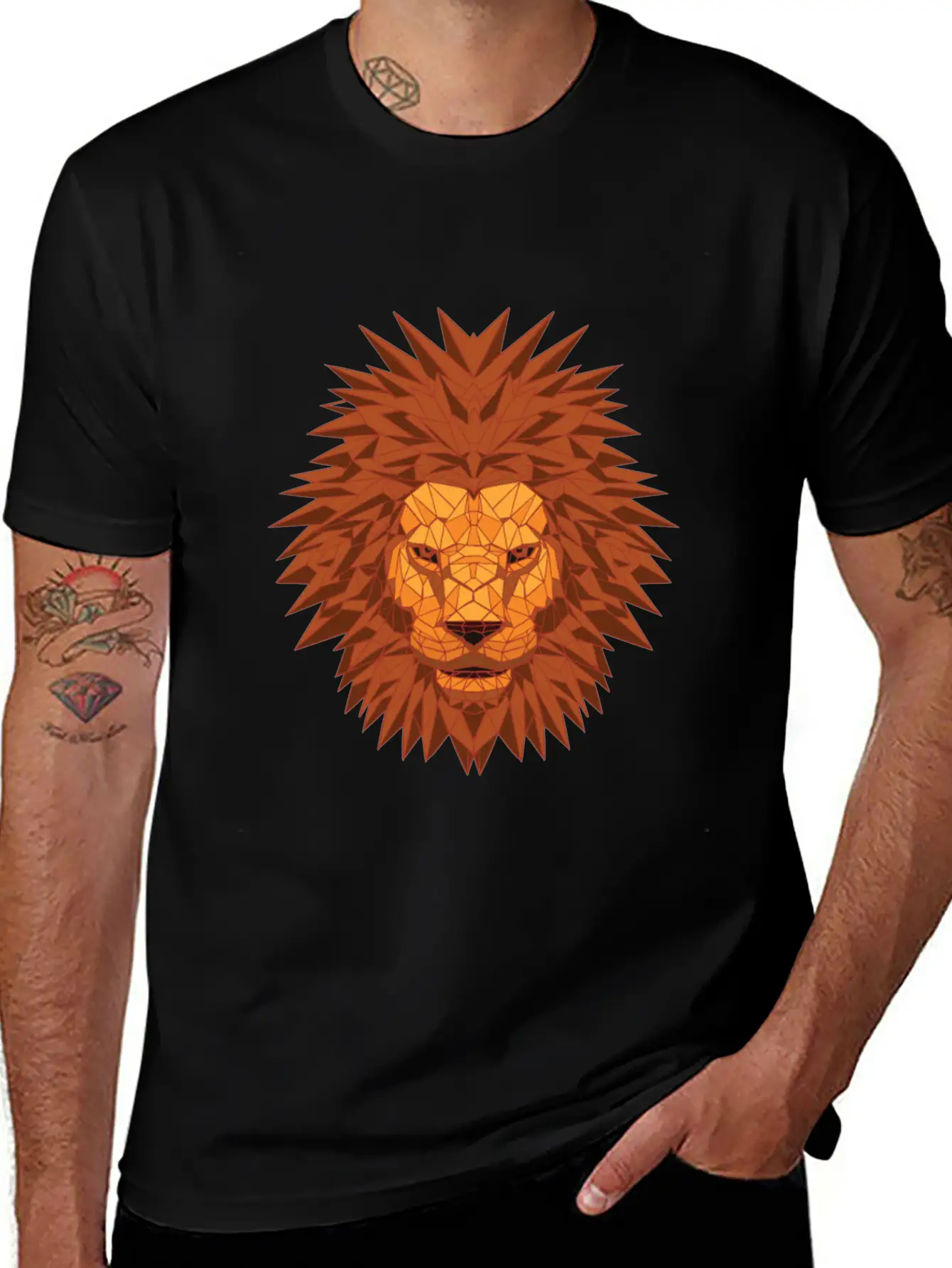 Lion Head Polygon Lion In Bright Colors Fierce Soft Cotton Short Sleeve Tee ¨C Unisex Wardrobe Staple