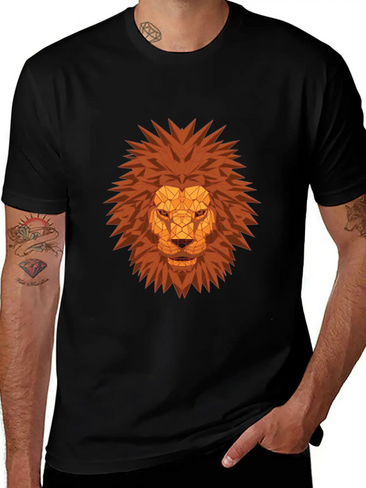 Lion Head Polygon Lion In Bright Colors Fierce Soft Cotton Short Sleeve Tee ¨C Unisex Wardrobe Staple