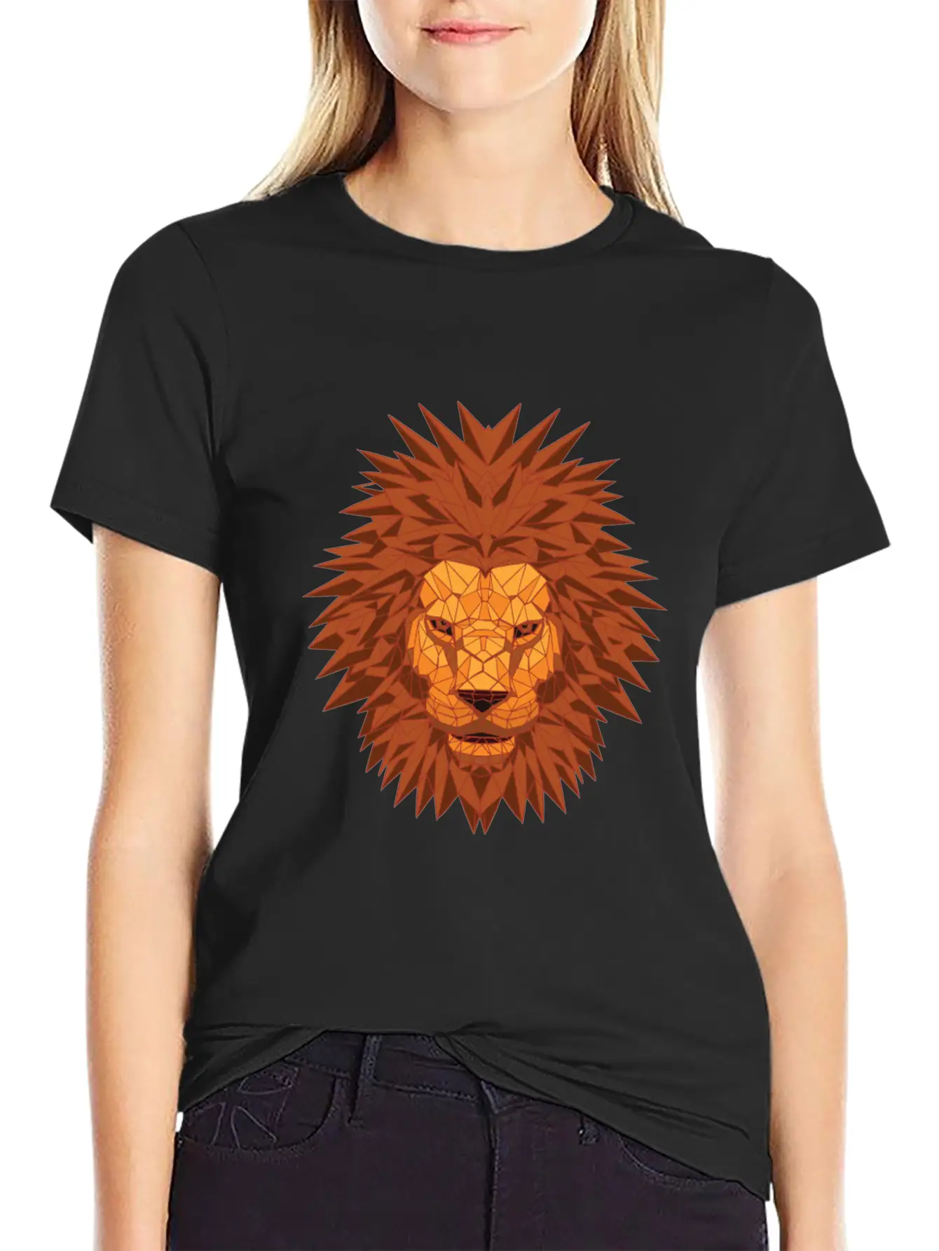 Lion Head Polygon Lion In Bright Colors Fierce Soft Cotton Short Sleeve Tee ¨C Unisex Wardrobe Staple