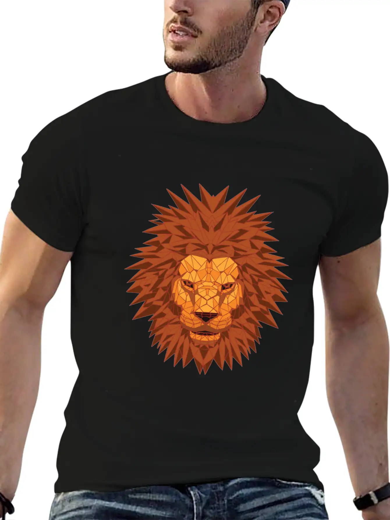 Lion Head Polygon Lion In Bright Colors Fierce Soft Cotton Short Sleeve Tee ¨C Unisex Wardrobe Staple