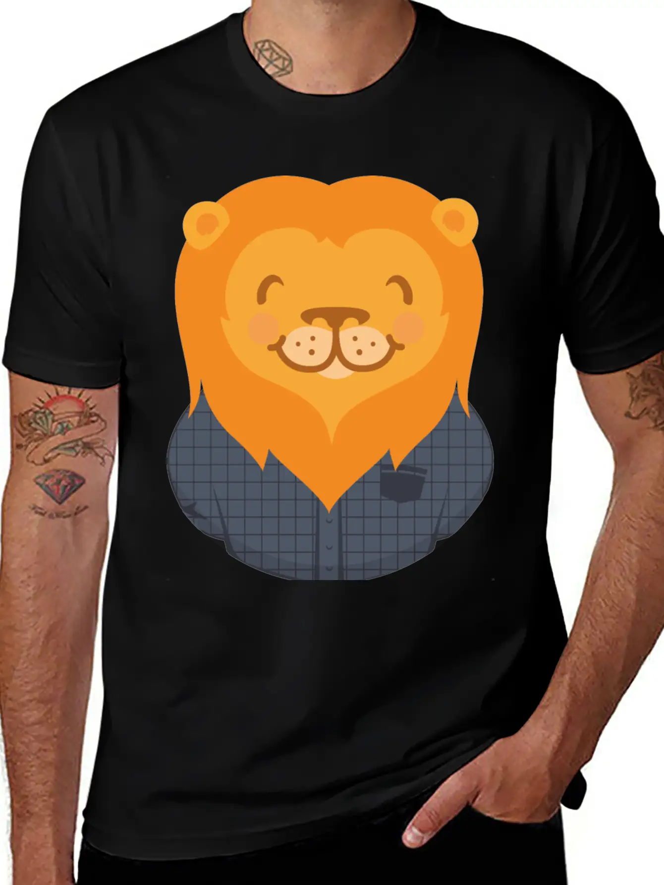 Lion Person Basic Graphic T-Shirt ¨C Daily Comfort In Soft Cotton
