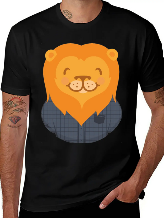 Lion Person Basic Graphic T-Shirt ¨C Daily Comfort In Soft Cotton