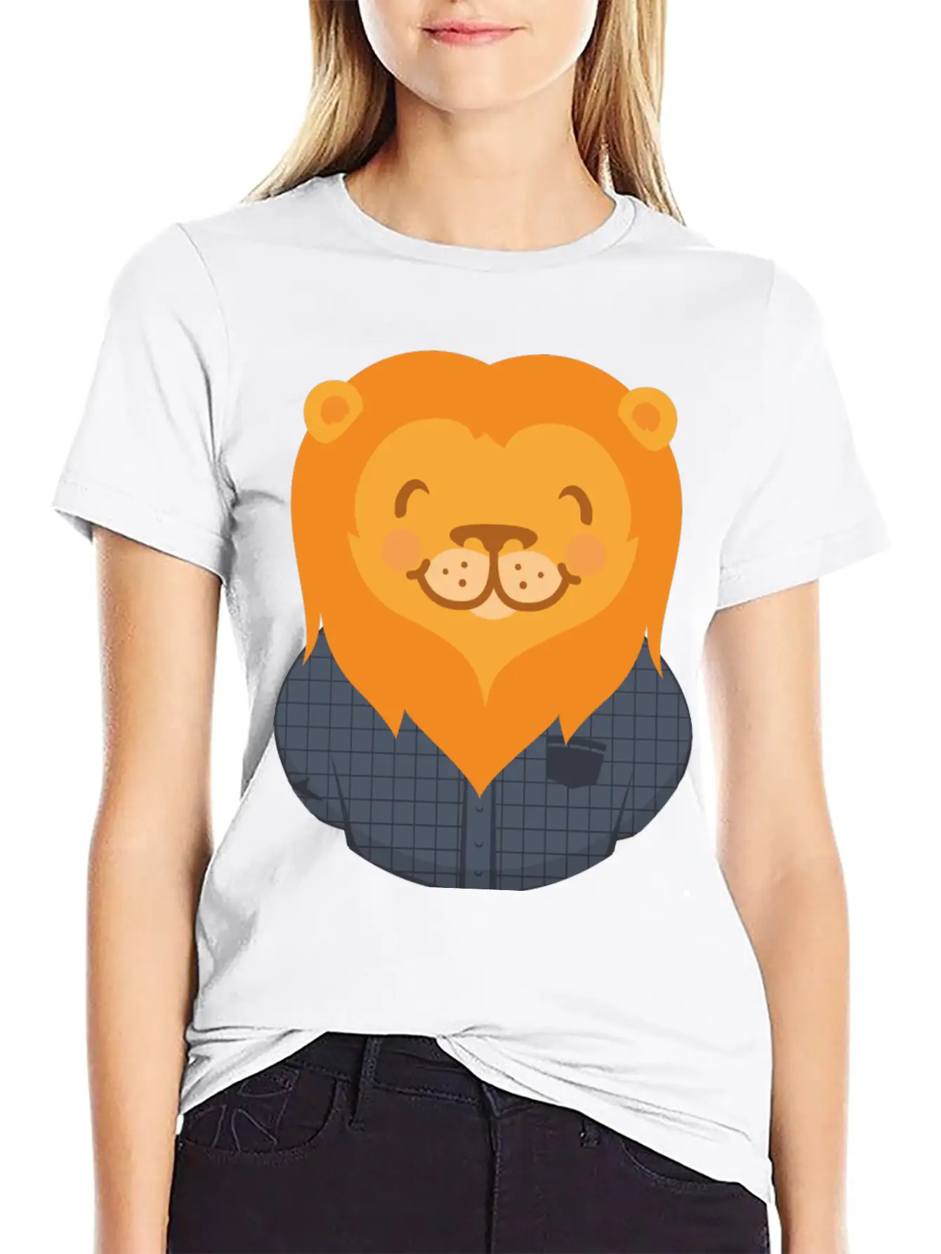 Lion Person Basic Graphic T-Shirt ¨C Daily Comfort In Soft Cotton