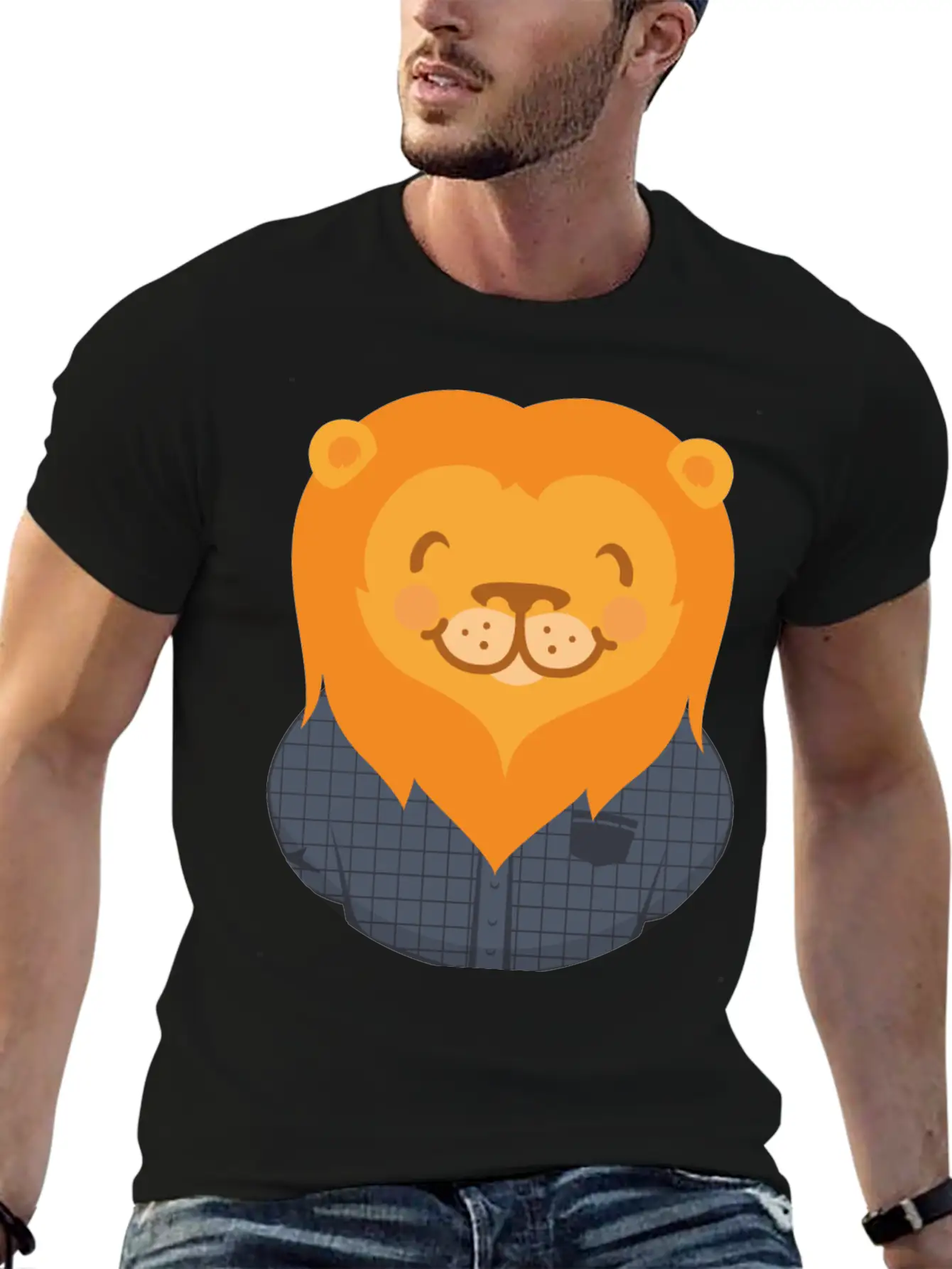 Lion Person Basic Graphic T-Shirt ¨C Daily Comfort In Soft Cotton