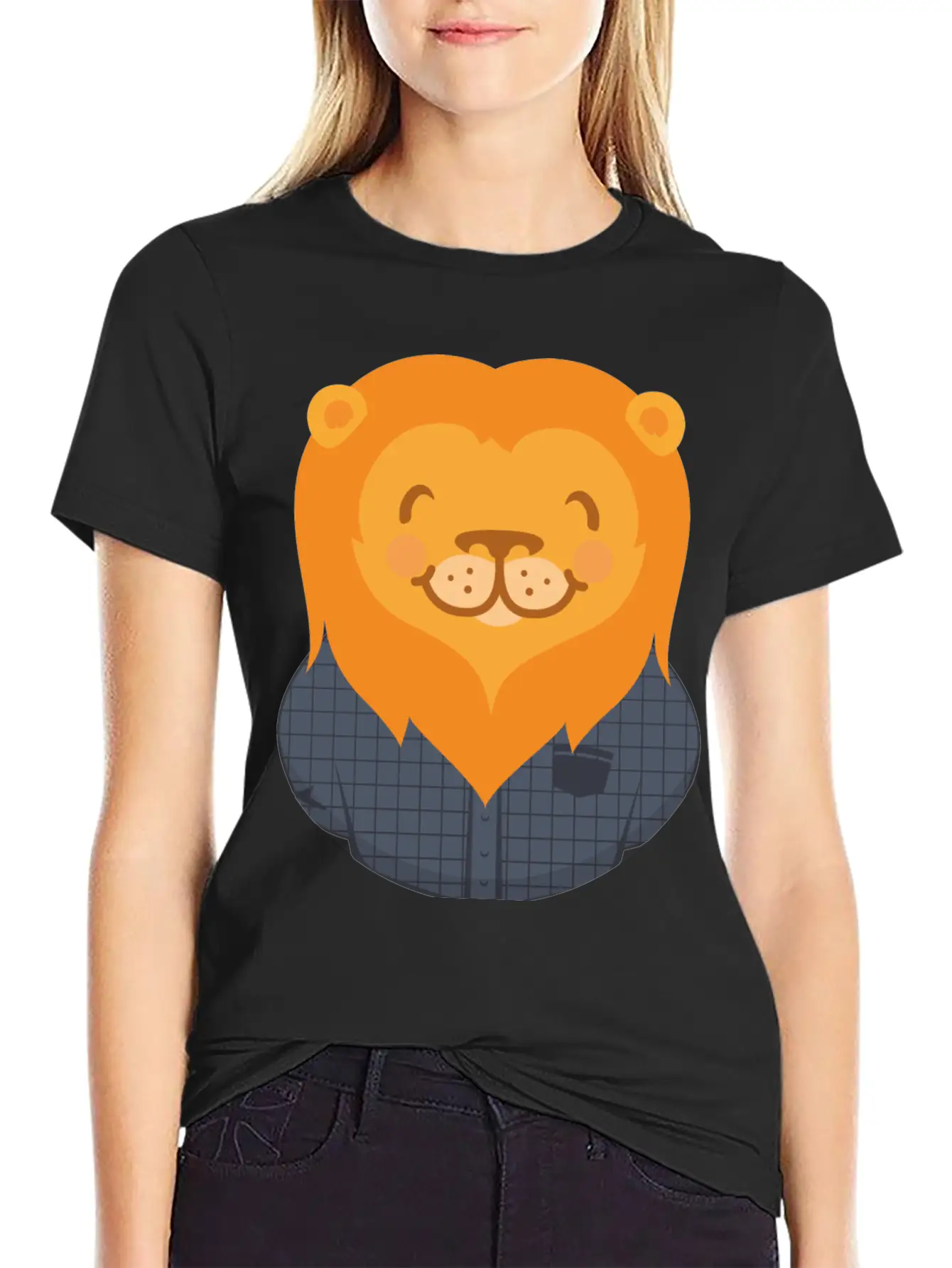 Lion Person Basic Graphic T-Shirt ¨C Daily Comfort In Soft Cotton