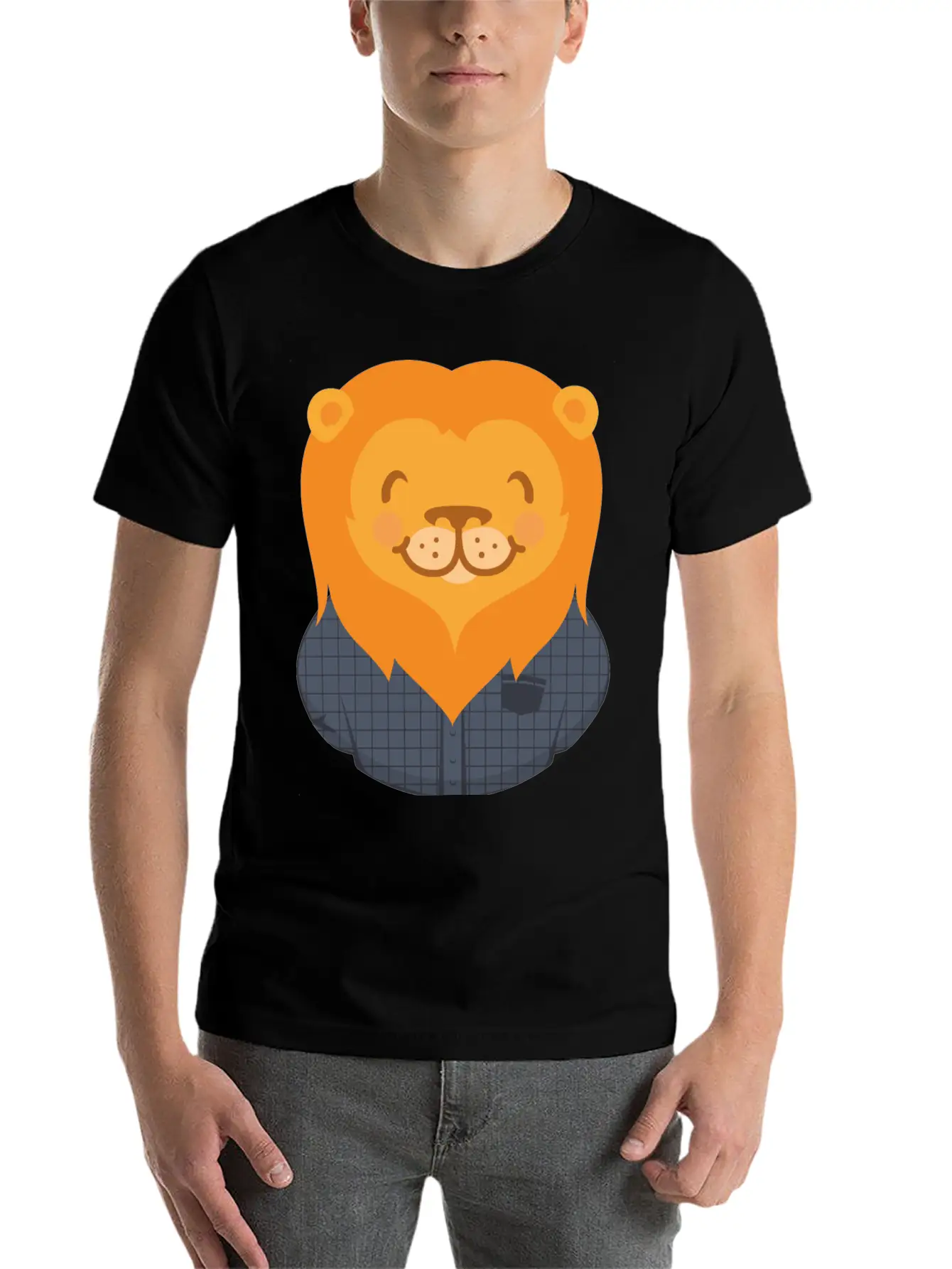 Lion Person Basic Graphic T-Shirt ¨C Daily Comfort In Soft Cotton