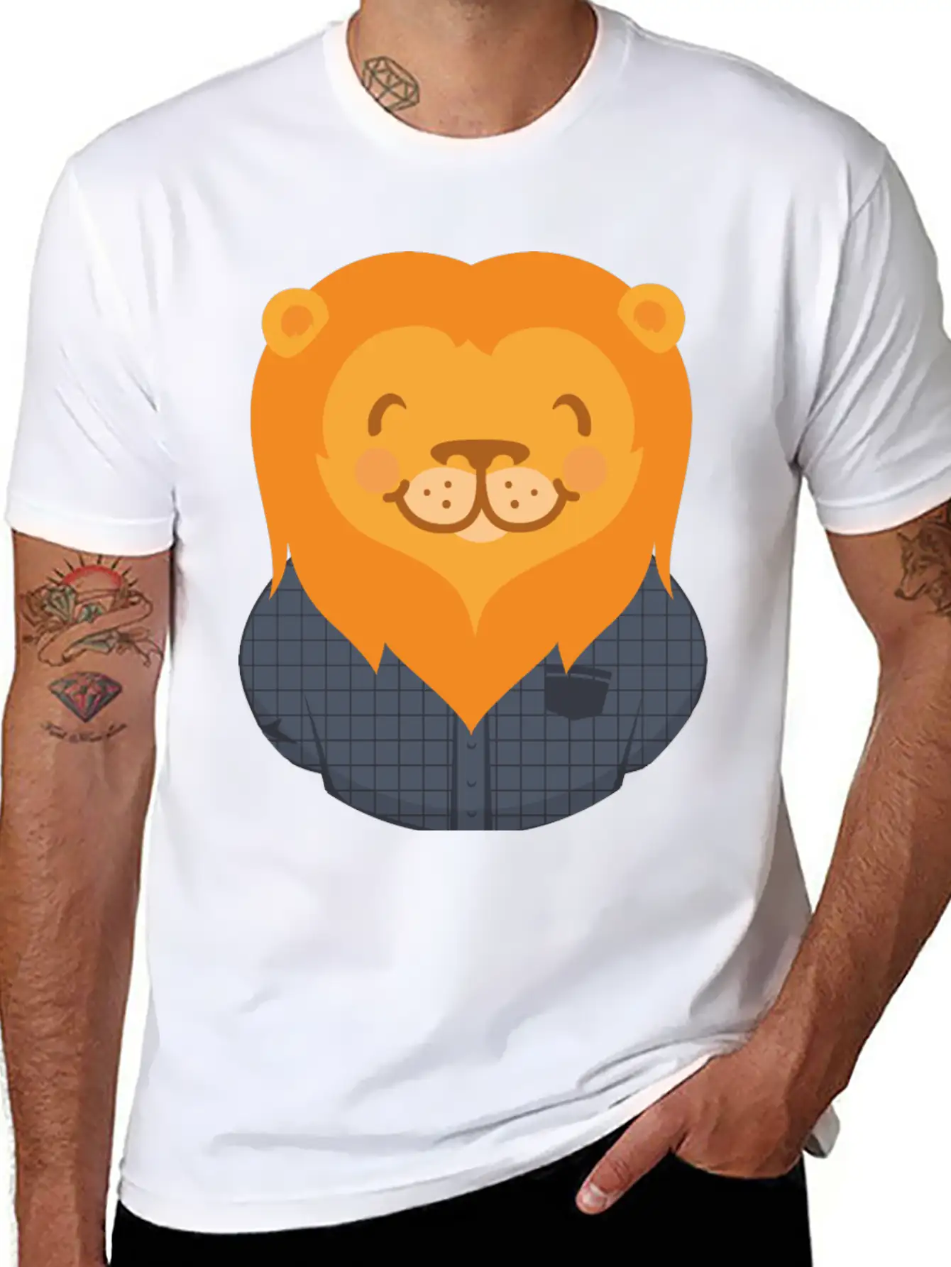 Lion Person Basic Graphic T-Shirt ¨C Daily Comfort In Soft Cotton