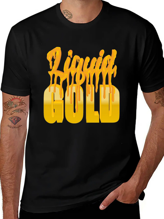 Liquid Gold - Flowing Gold Basic Graphic T-Shirt ¨C Daily Comfort In Soft Cotton