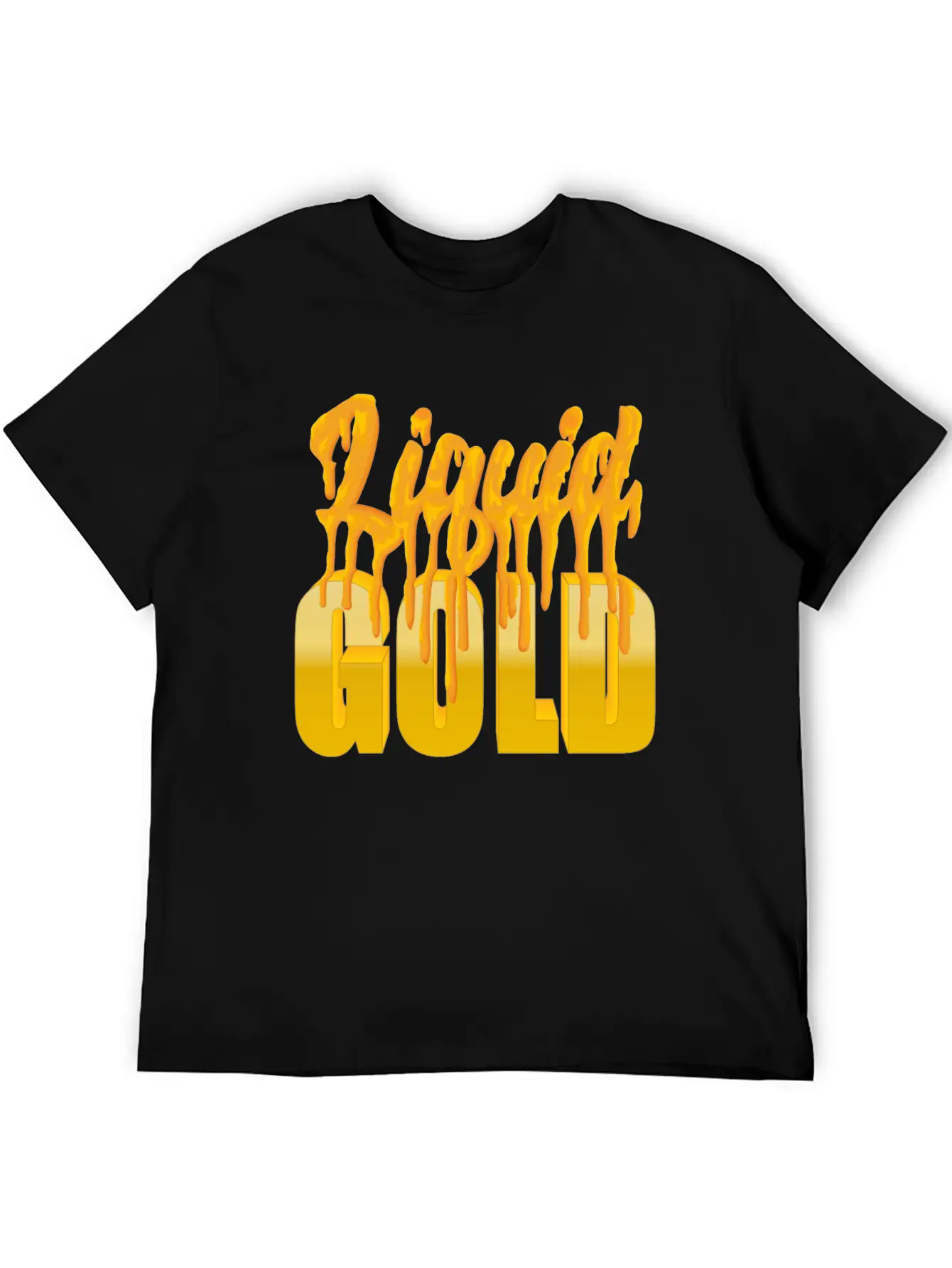 Liquid Gold - Flowing Gold Basic Graphic T-Shirt ¨C Daily Comfort In Soft Cotton