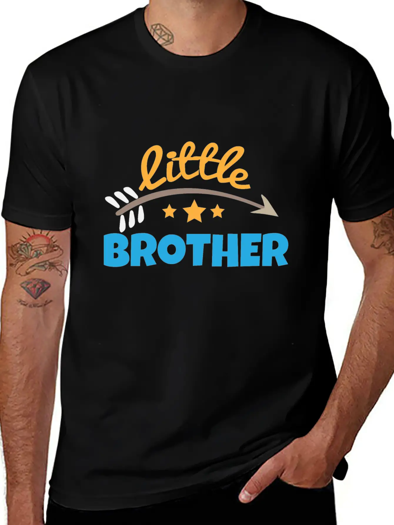 Little Brother With Arrow Stars - Gift Idea Soft Cotton Short Sleeve Tee ¨C Unisex Wardrobe Staple