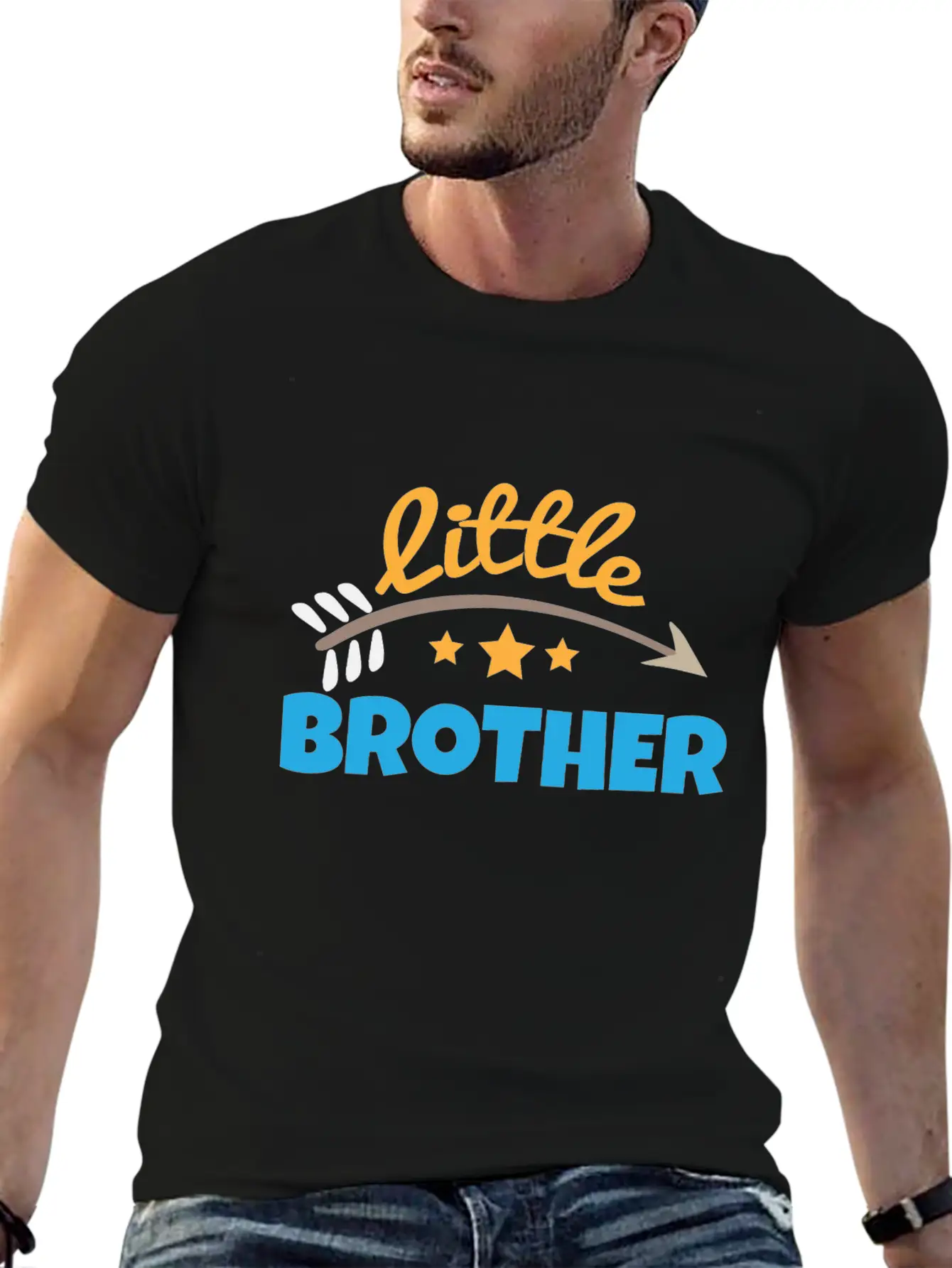 Little Brother With Arrow Stars - Gift Idea Soft Cotton Short Sleeve Tee ¨C Unisex Wardrobe Staple