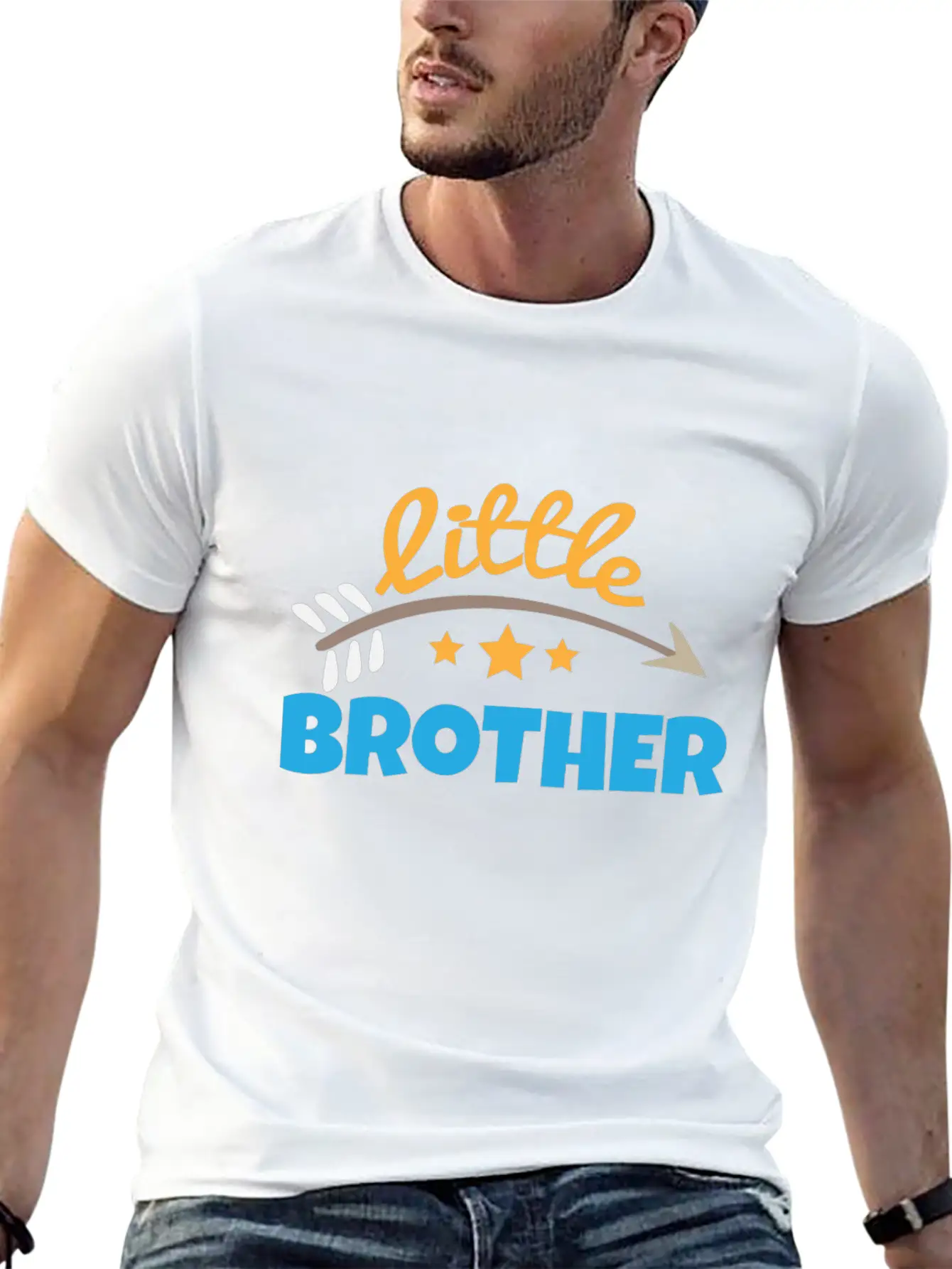 Little Brother With Arrow Stars - Gift Idea Soft Cotton Short Sleeve Tee ¨C Unisex Wardrobe Staple