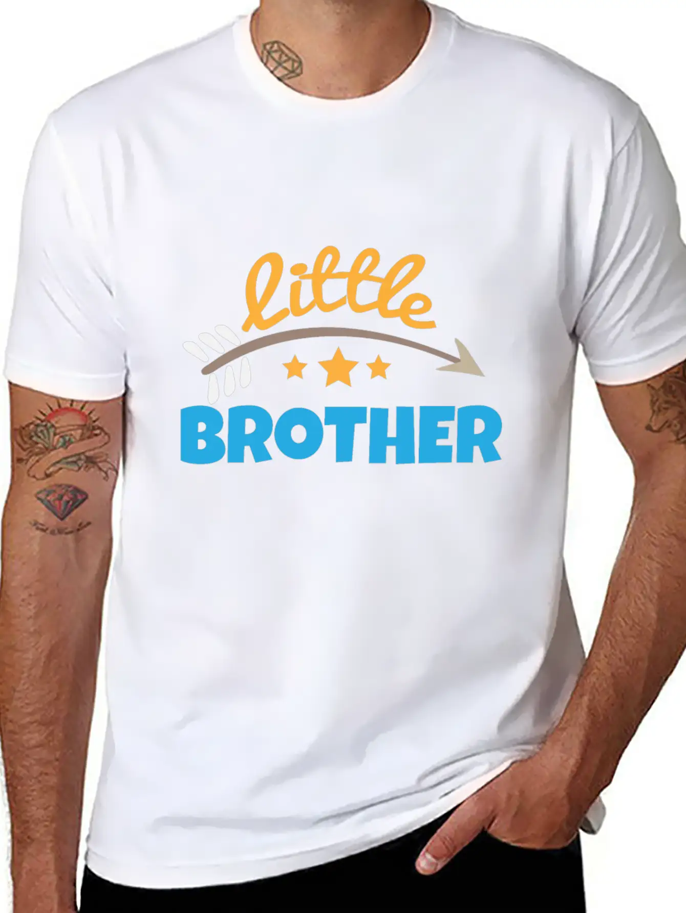 Little Brother With Arrow Stars - Gift Idea Soft Cotton Short Sleeve Tee ¨C Unisex Wardrobe Staple
