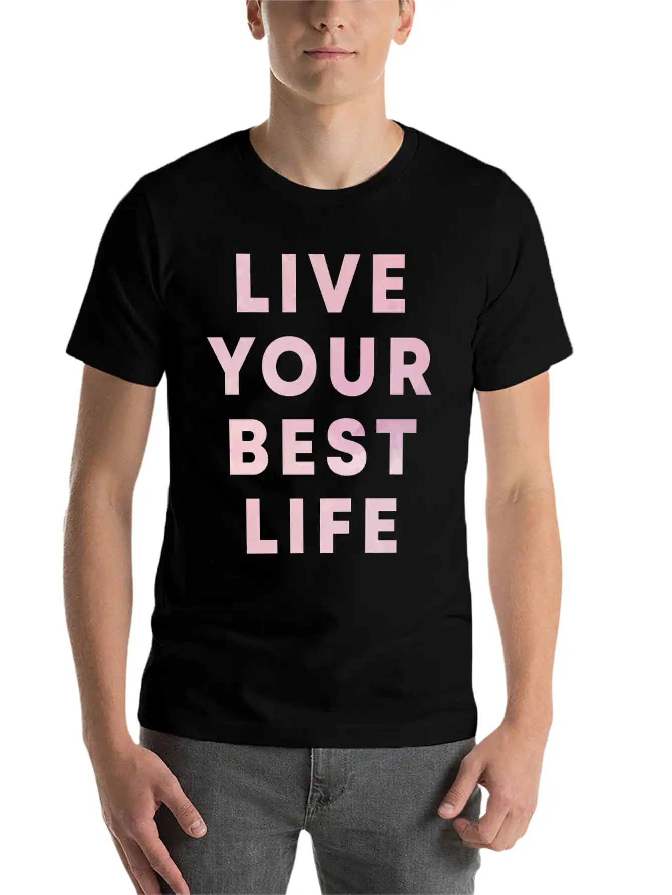 Live Your Best Life Motivation Hustle Positivity Essential Cotton Tee For Daily Outfits ¨C Unisex Style