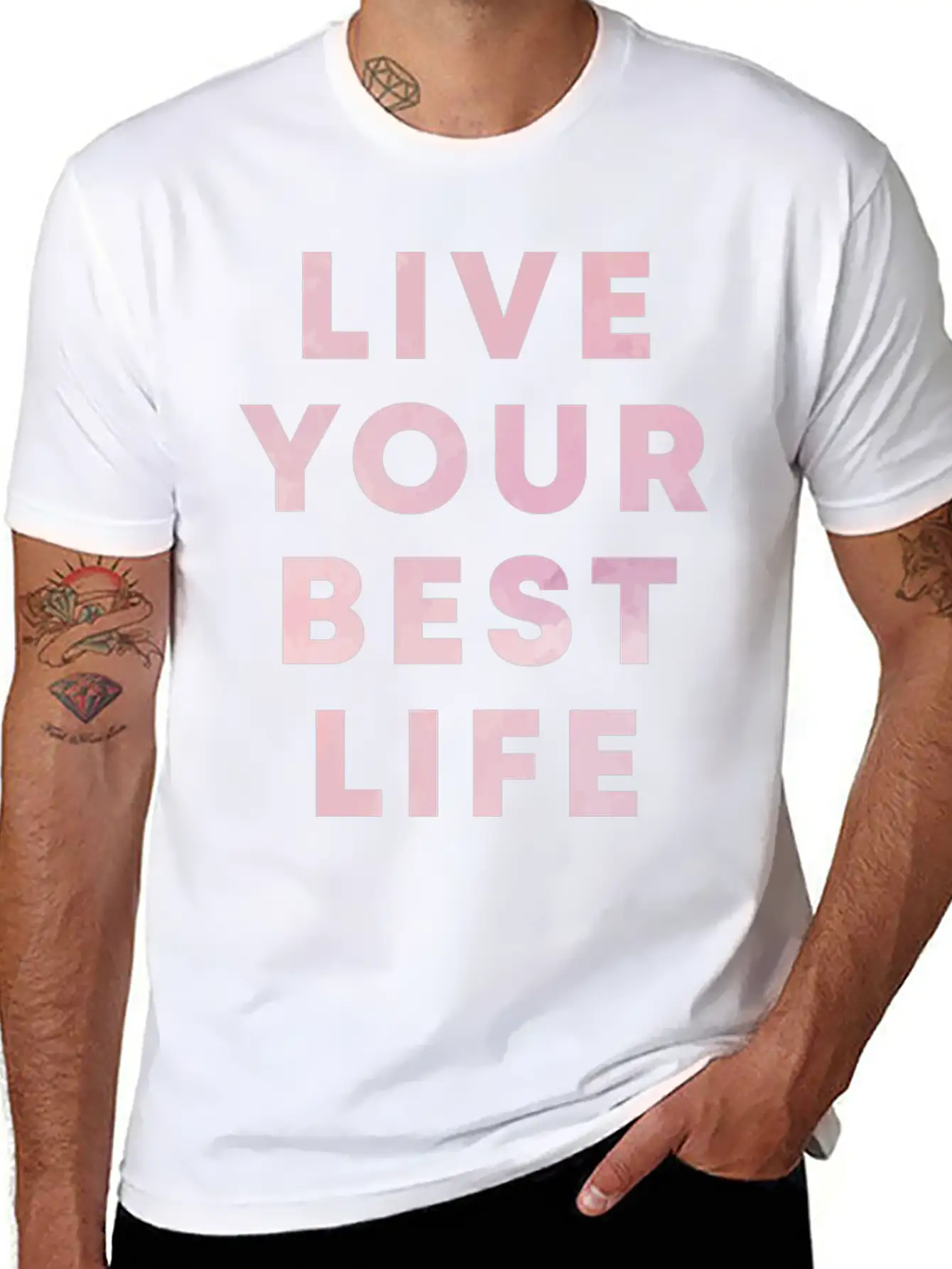 Live Your Best Life Motivation Hustle Positivity Essential Cotton Tee For Daily Outfits ¨C Unisex Style