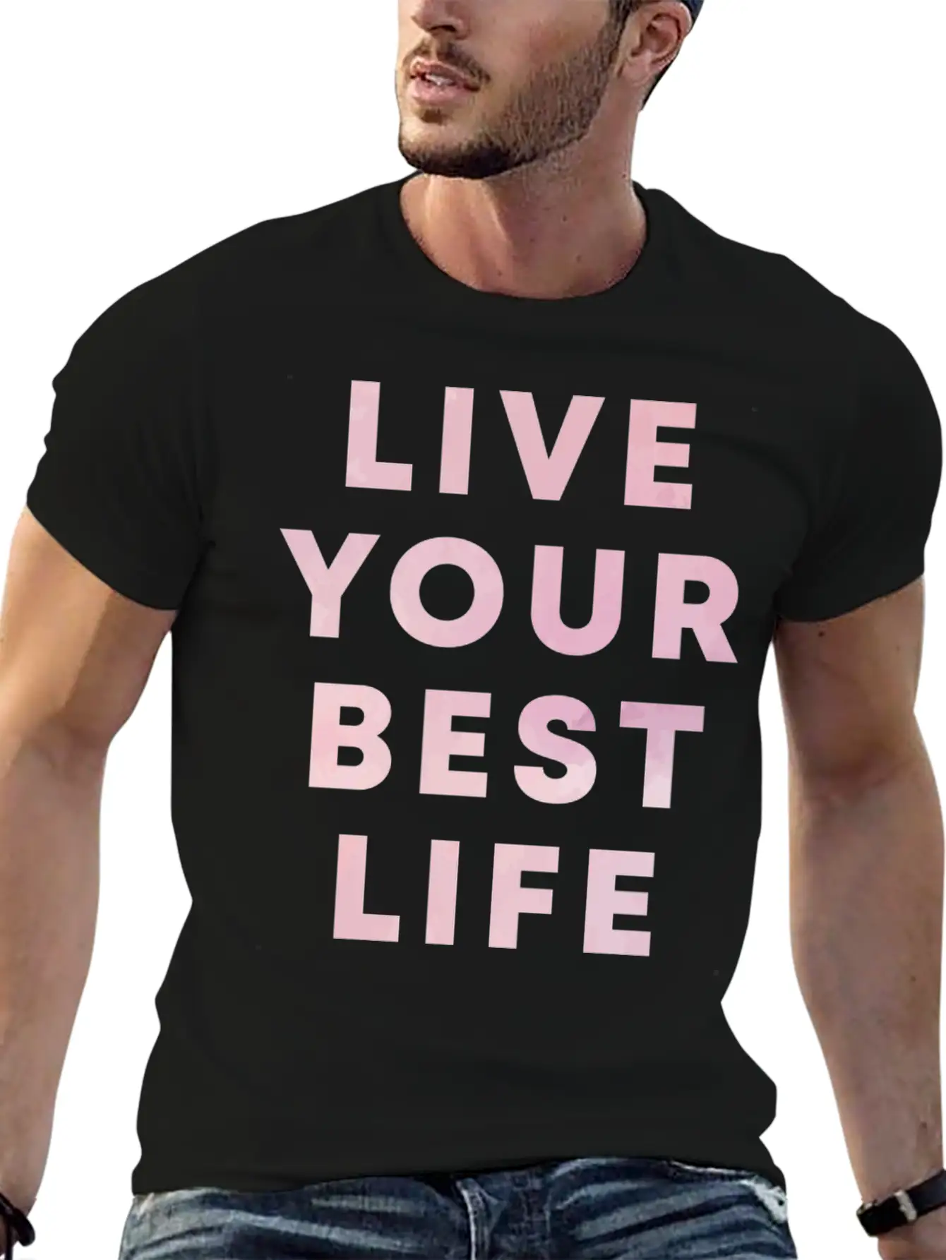 Live Your Best Life Motivation Hustle Positivity Essential Cotton Tee For Daily Outfits ¨C Unisex Style
