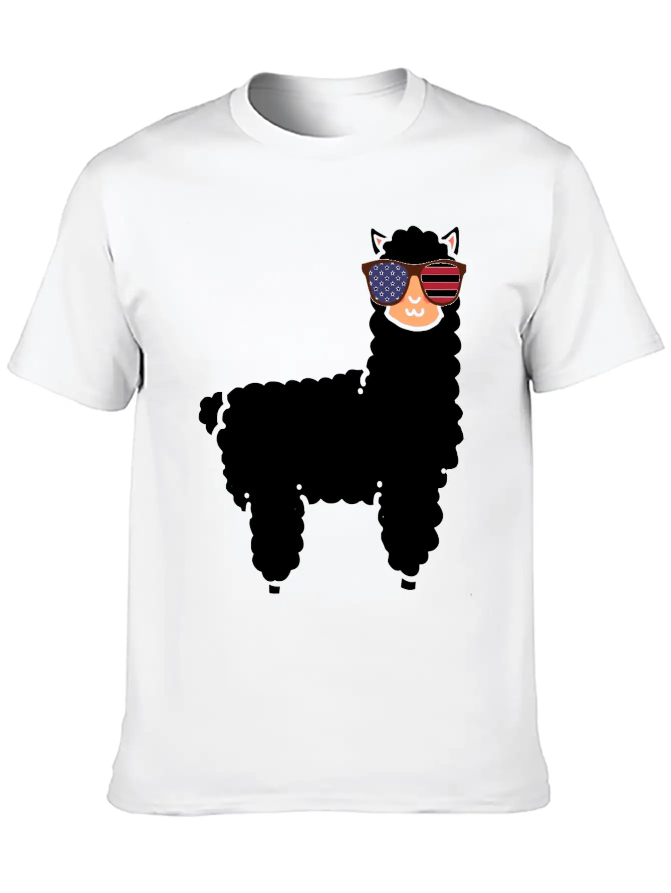 Llama USA Flag Essential Cotton Tee For Daily Outfits ¨C Unisex Style