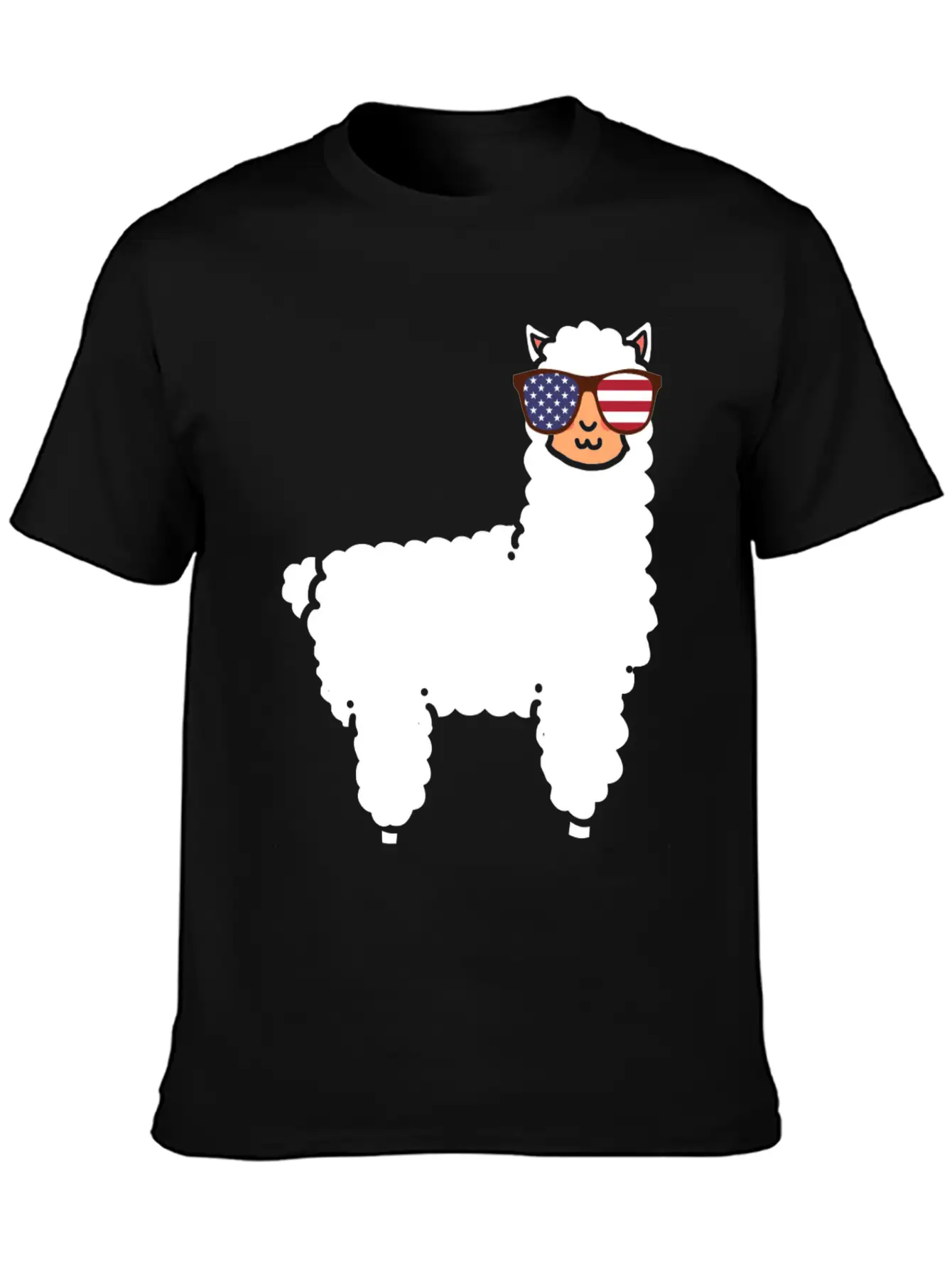 Llama USA Flag Essential Cotton Tee For Daily Outfits ¨C Unisex Style