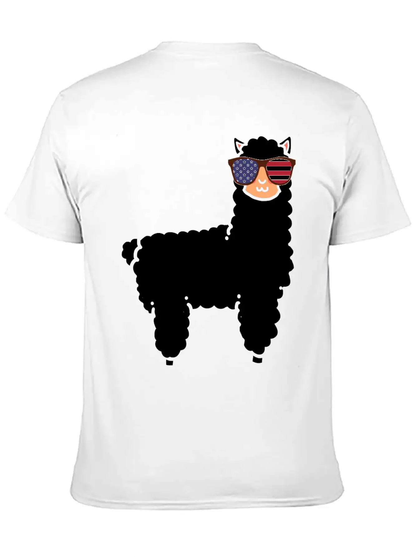 Llama USA Flag Essential Cotton Tee For Daily Outfits ¨C Unisex Style