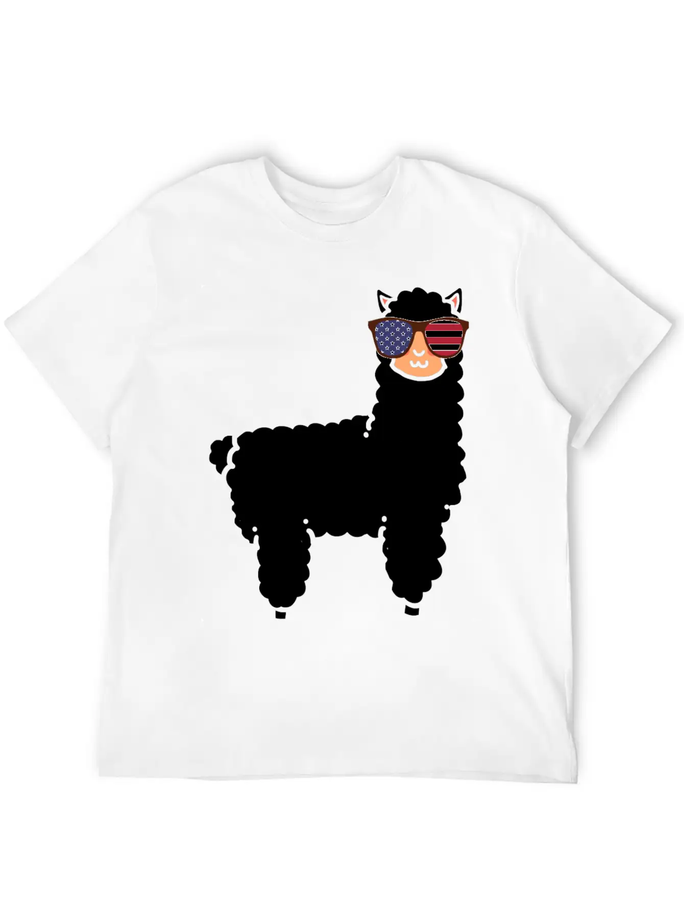 Llama USA Flag Essential Cotton Tee For Daily Outfits ¨C Unisex Style