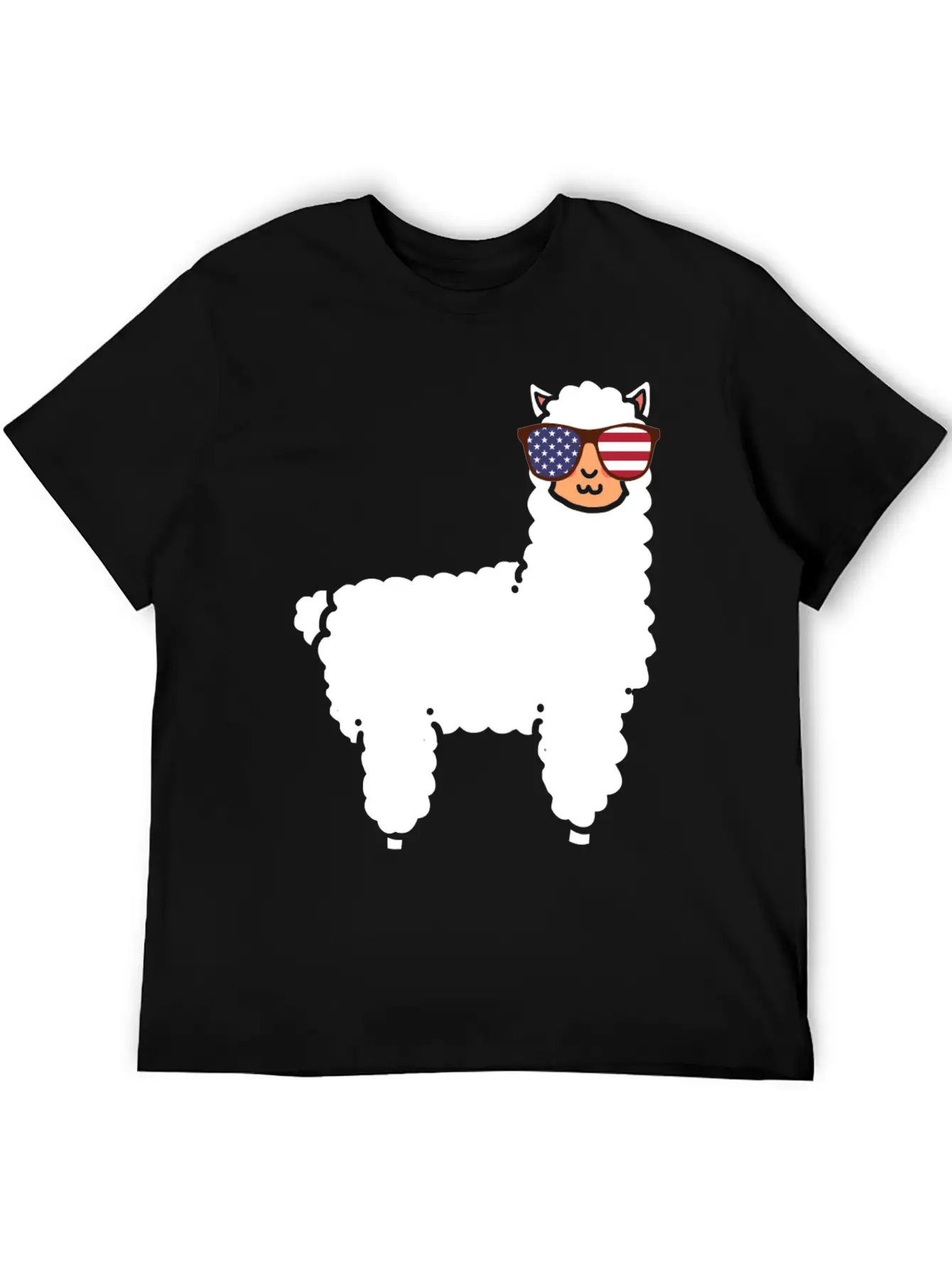 Llama USA Flag Essential Cotton Tee For Daily Outfits ¨C Unisex Style