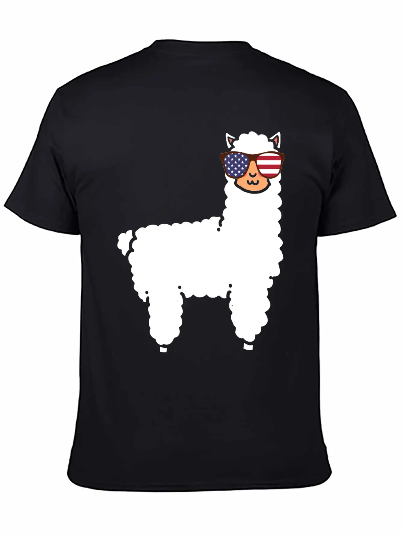 Llama USA Flag Essential Cotton Tee For Daily Outfits ¨C Unisex Style