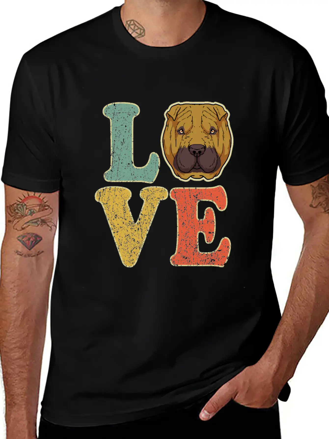 Love Shar Pei Dog Lover Dog Owner Shar-Pei Gift Basic Graphic T-Shirt ¨C Daily Comfort In Soft Cotton
