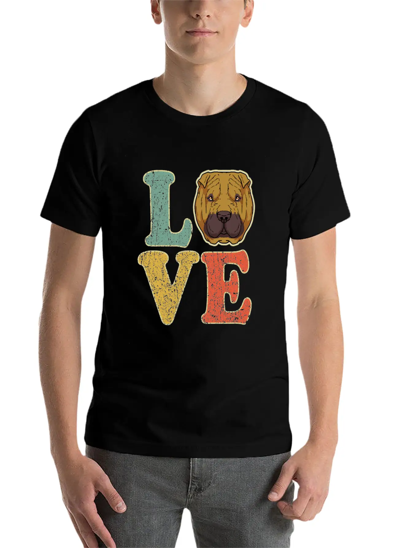 Love Shar Pei Dog Lover Dog Owner Shar-Pei Gift Basic Graphic T-Shirt ¨C Daily Comfort In Soft Cotton
