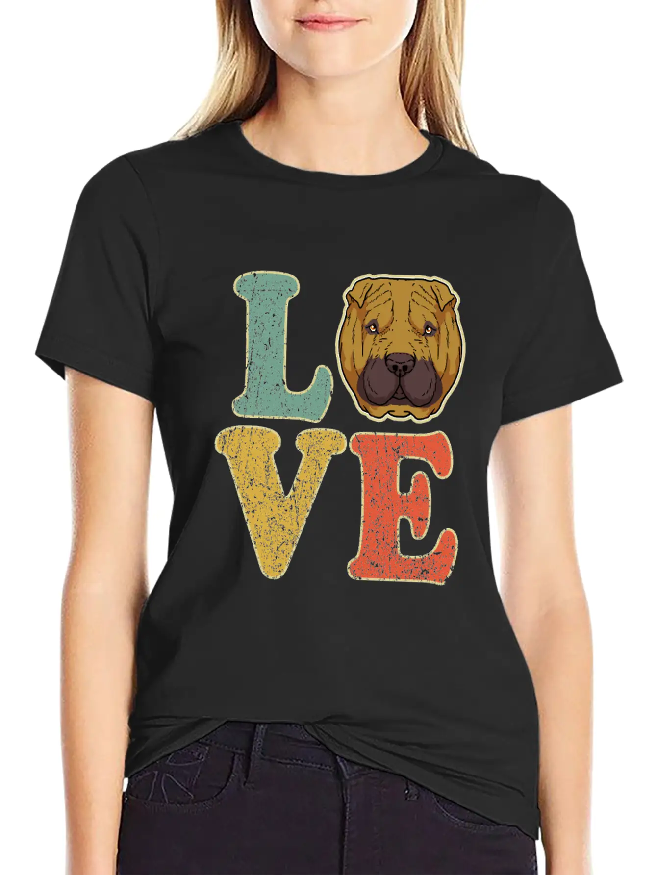 Love Shar Pei Dog Lover Dog Owner Shar-Pei Gift Basic Graphic T-Shirt ¨C Daily Comfort In Soft Cotton