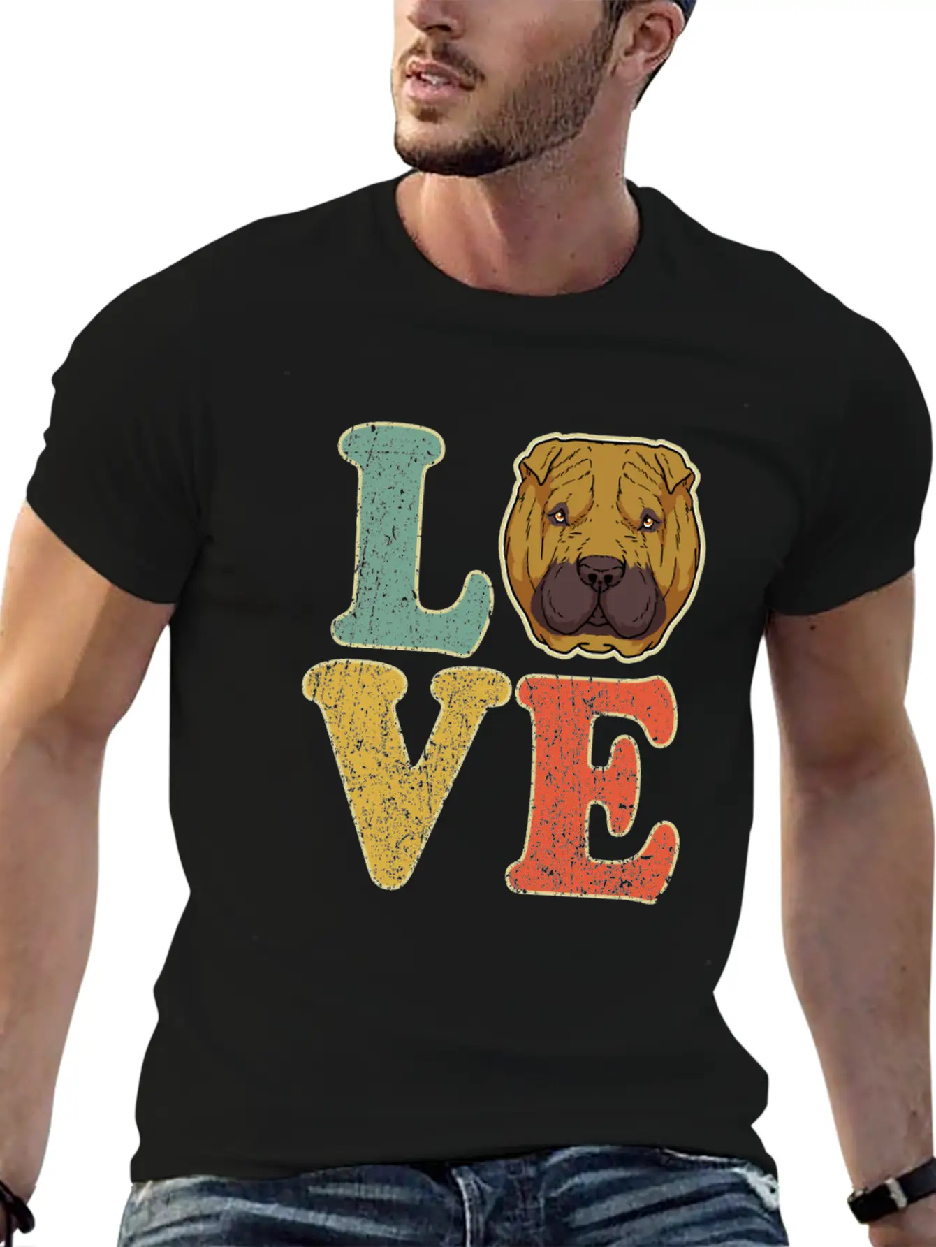 Love Shar Pei Dog Lover Dog Owner Shar-Pei Gift Basic Graphic T-Shirt ¨C Daily Comfort In Soft Cotton