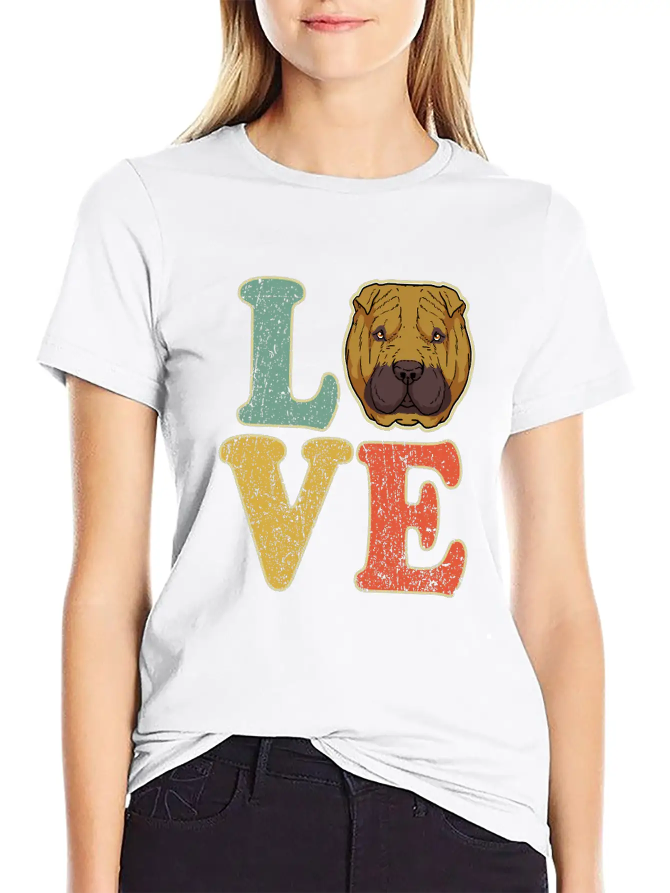 Love Shar Pei Dog Lover Dog Owner Shar-Pei Gift Basic Graphic T-Shirt ¨C Daily Comfort In Soft Cotton