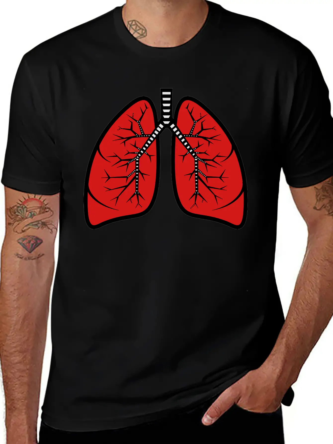 Lungs Basic Graphic T-Shirt ¨C Daily Comfort In Soft Cotton